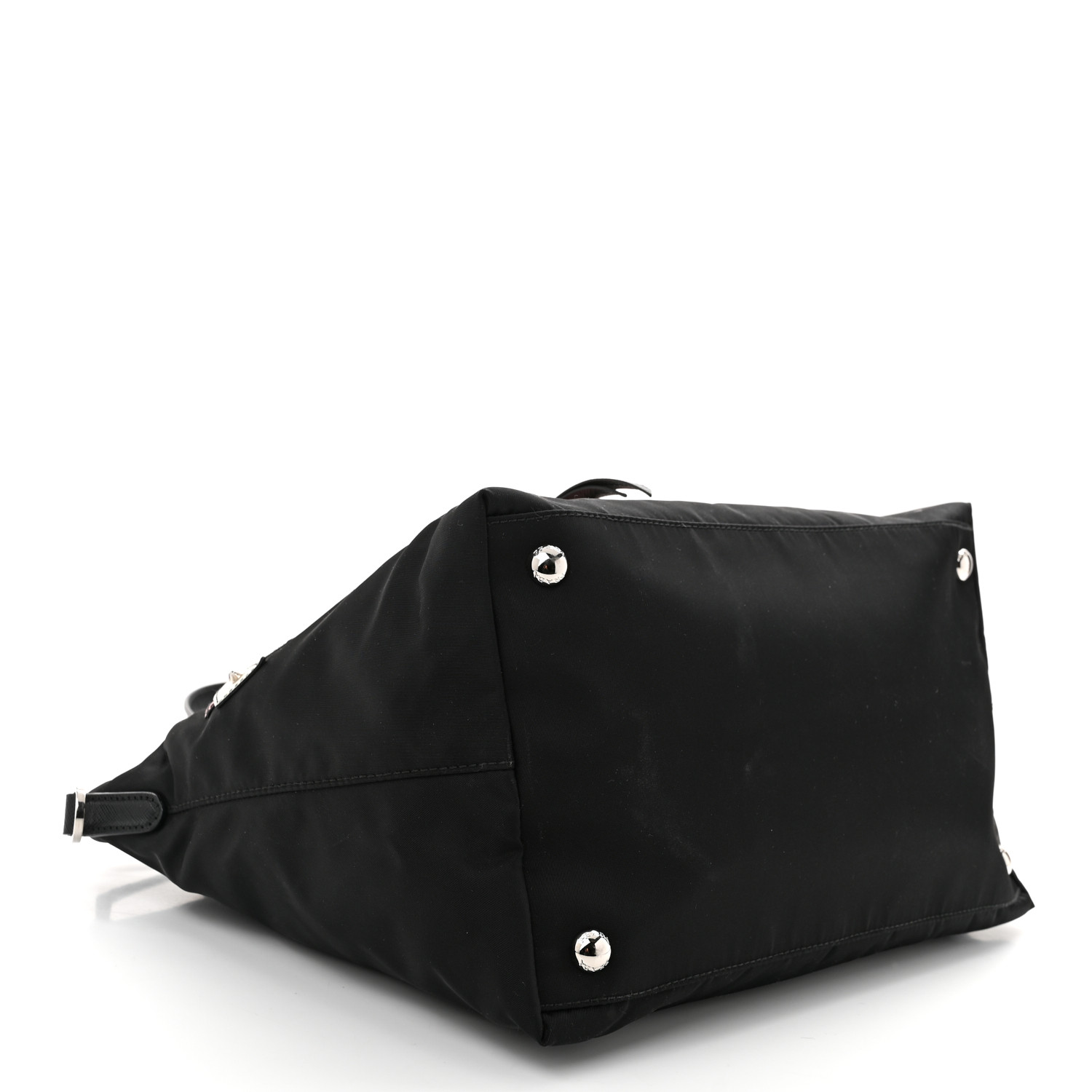PRADA Nylon Tessuto Saffiano Robot Tote Bag Black Petal