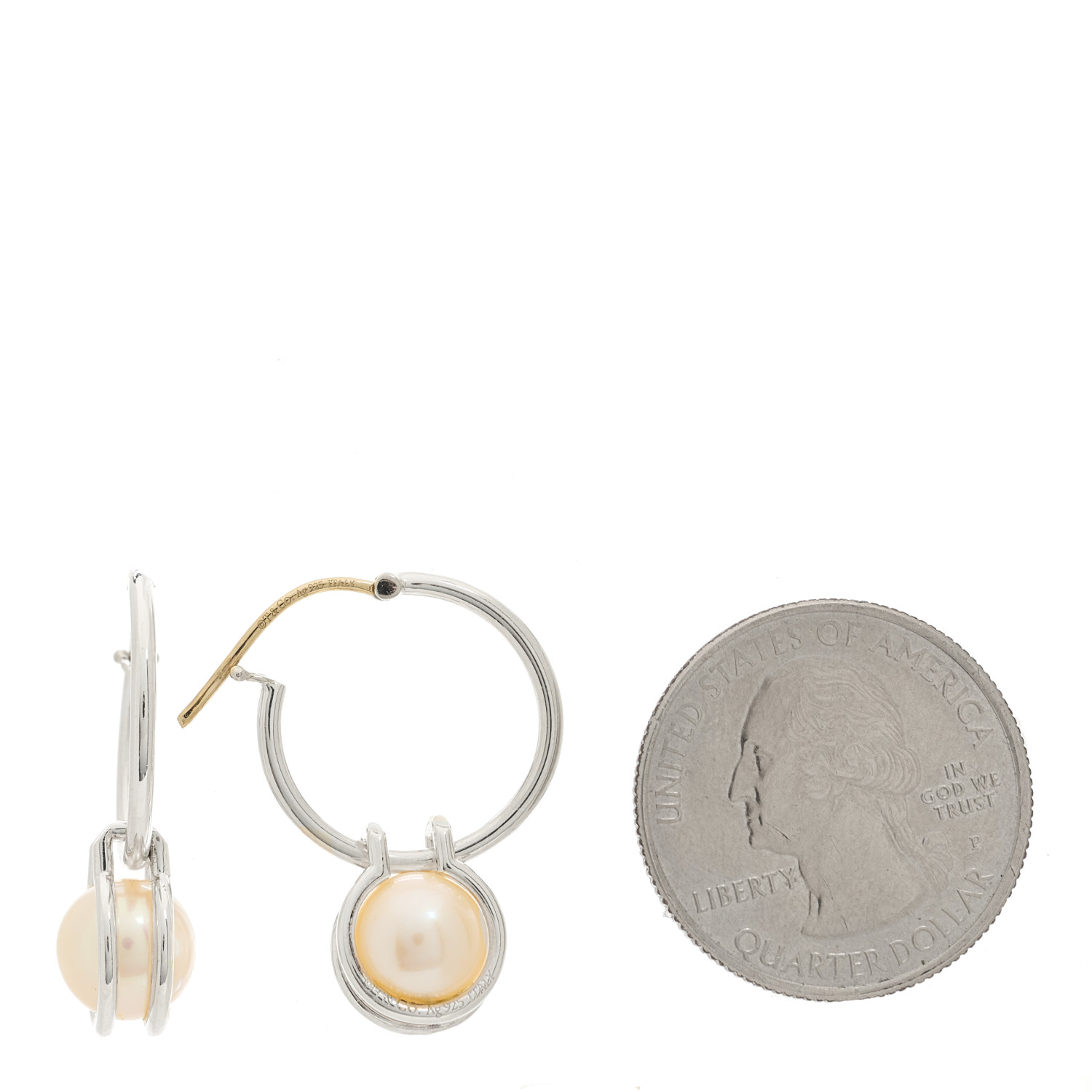 【Tiffany&Co】HardWear☆Sterling Silver Pearl Hoop ピアス TIFFANY Sterling Silver Cultured Pearl HardWear Hoop