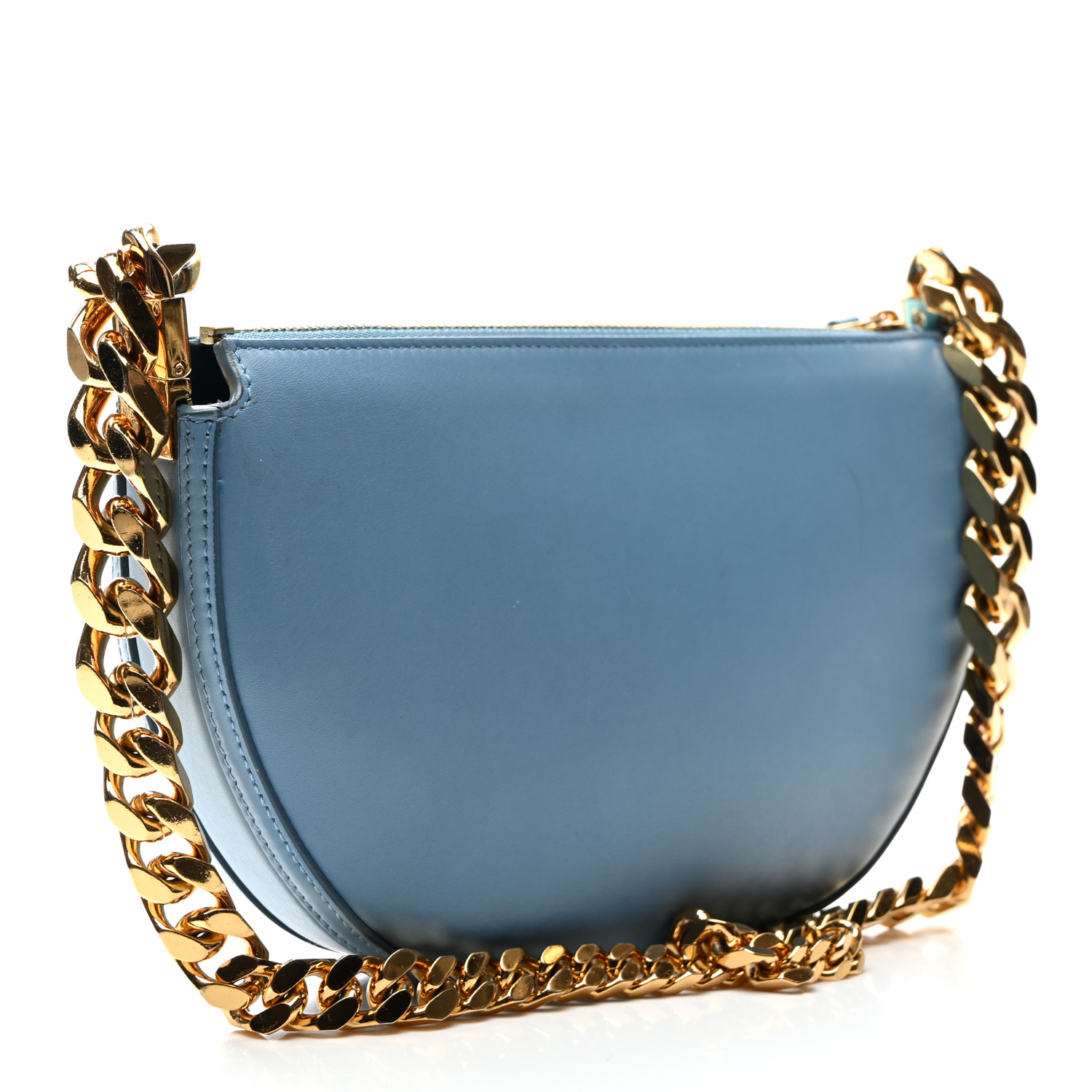 BURBERRY Lambskin Small Olympia Chain Shoulder Bag Pale Blue
