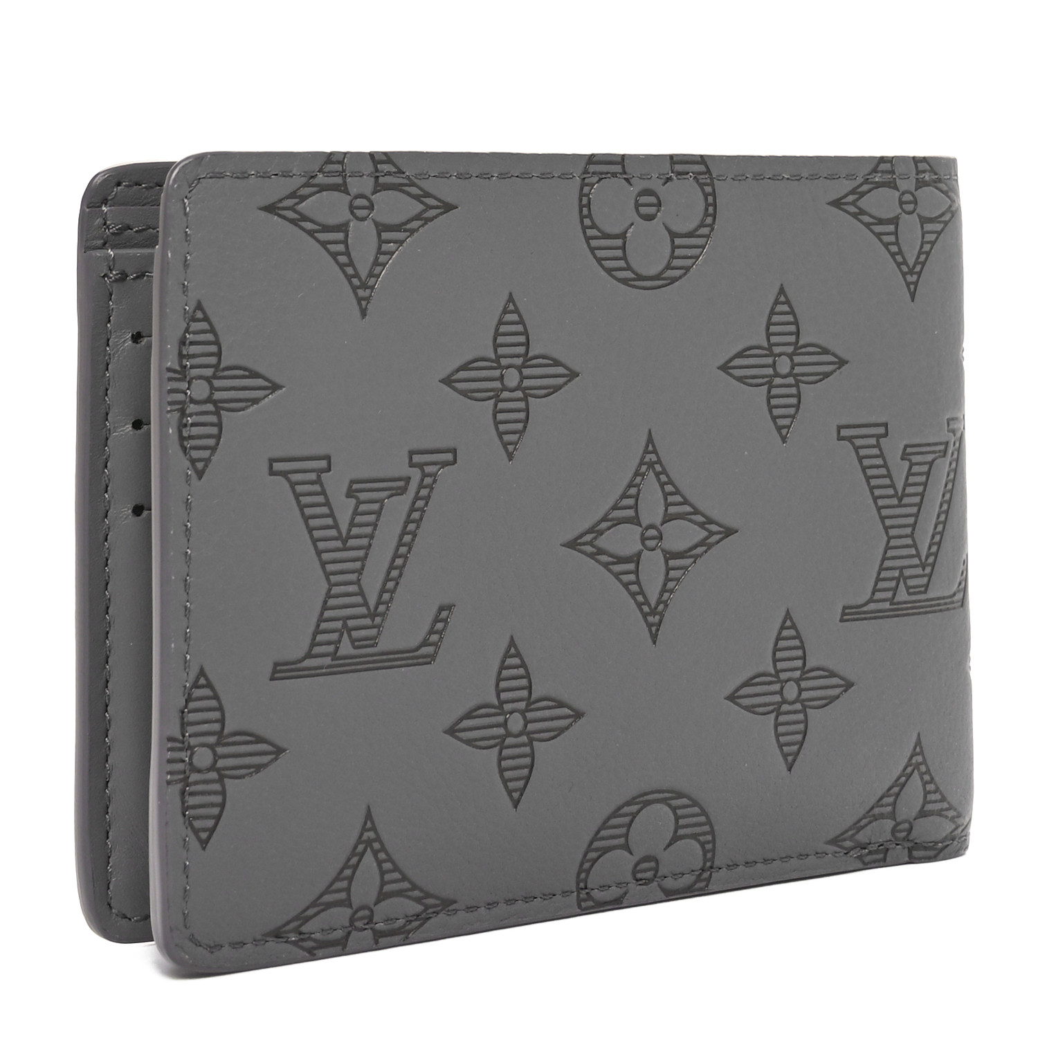 ルイ LOUIS VUITTON Calfskin Monogram Shadow Multiple Wallet