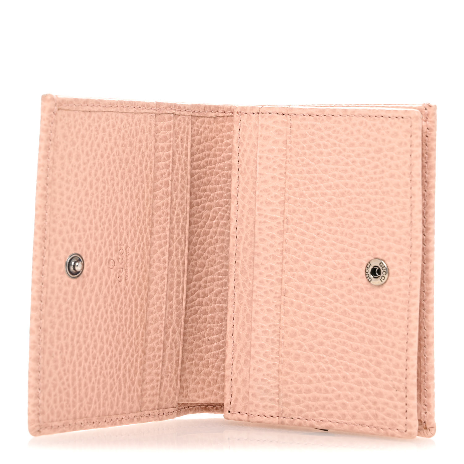 GUCCI カードケース PERFECT PINK GUCCI Dollar Calfskin Enamel Monochrome GG Marmont Card Case