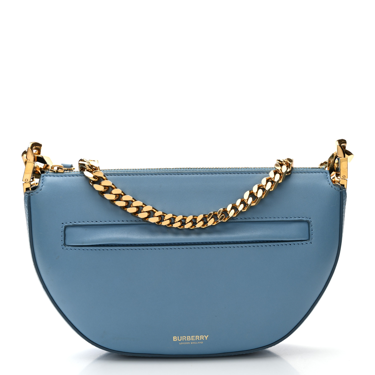 BURBERRY Lambskin Small Olympia Chain Shoulder Bag Pale Blue
