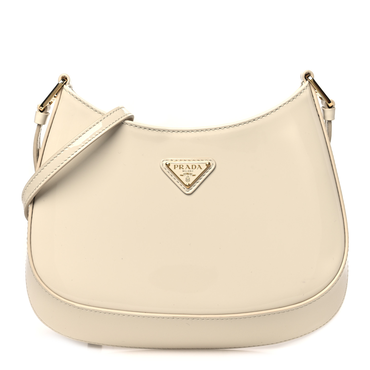 prada ✨美品✨正規品 PRADA Spazzolato Cleo Adjustable Strap Shoulder Bag Avorio
