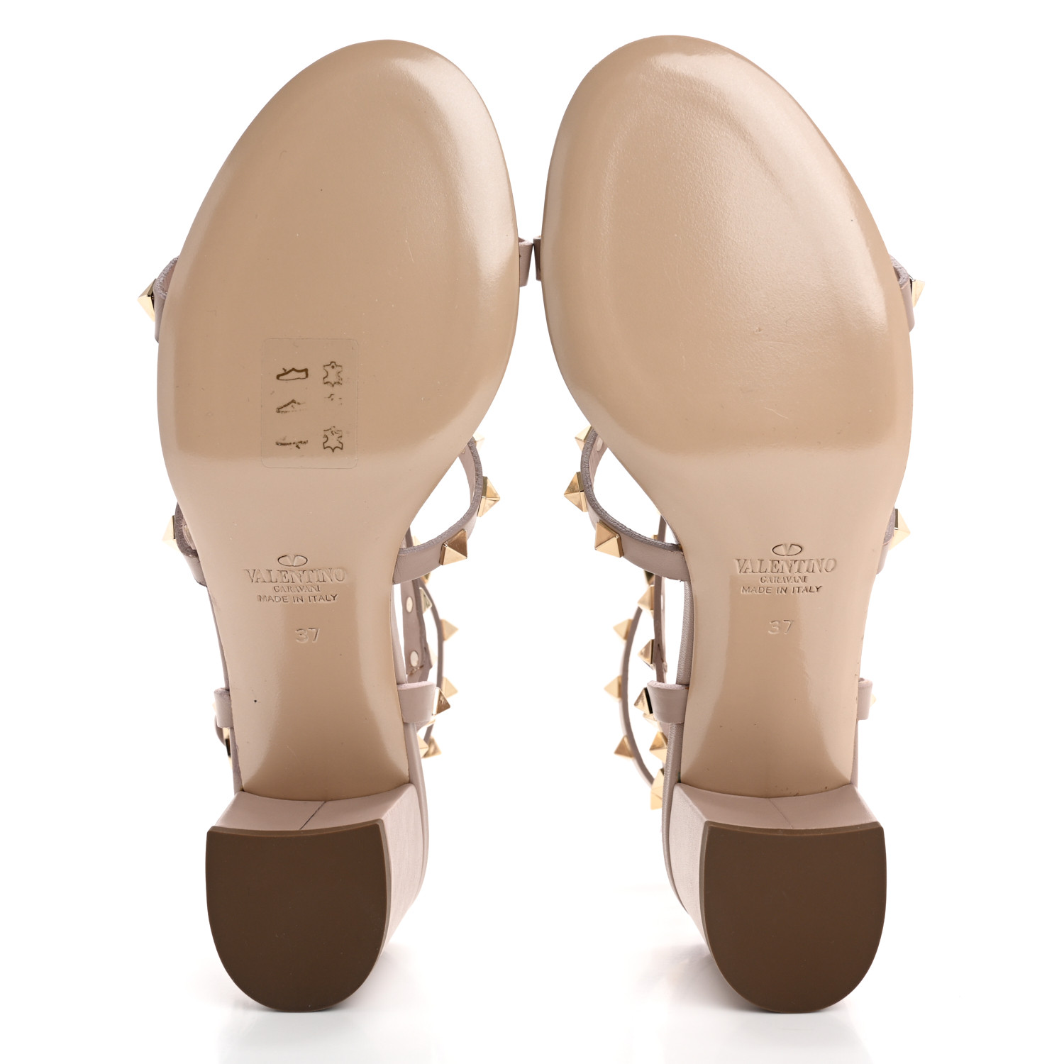VALENTINO GARAVANI Calfskin Rockstud 60mm City Sandals 37