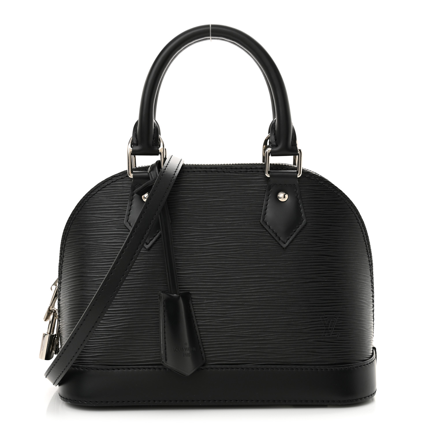 Louis Vuitton ブラック ベルト　エピ Vuitton Wide Black Patent Epi Belt W/Box - Vintage Lux