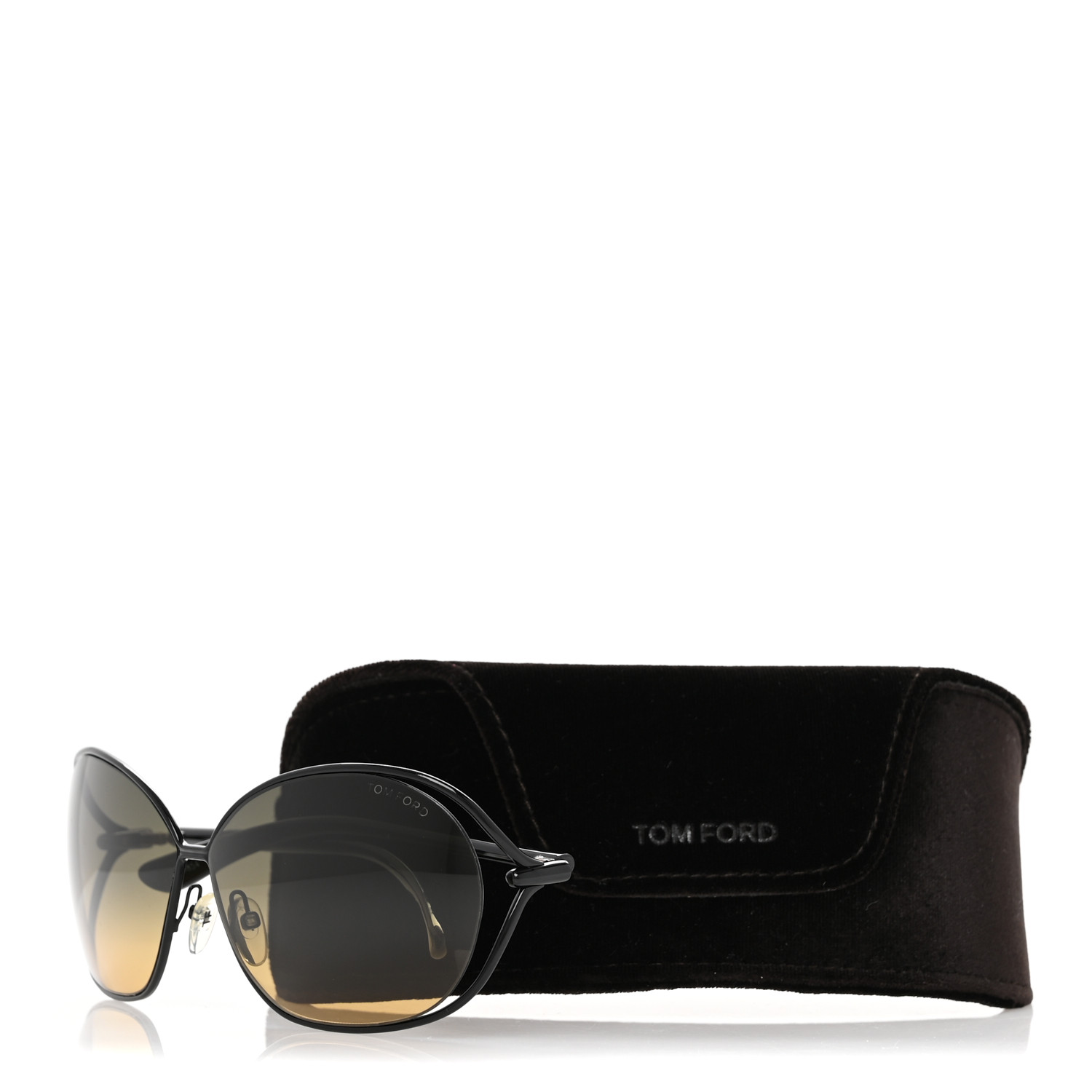 TOM FORD Carla Soft Square Sunglasses TF157 Dark Brown