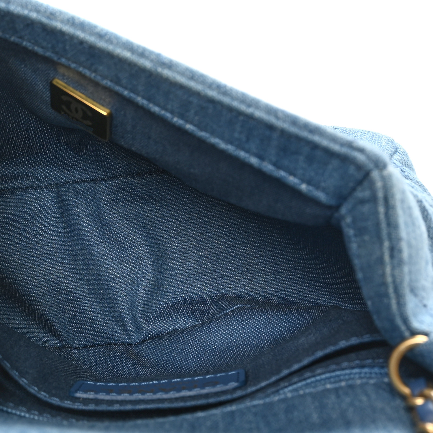 CHANEL Denim Quilted Mini Pearl Crush Flap Blue 1686740