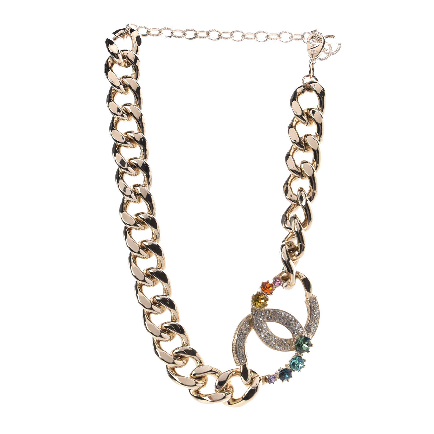 Pearl CC & Multicolor Crystal Gold Choker Necklace – Opulent Habits