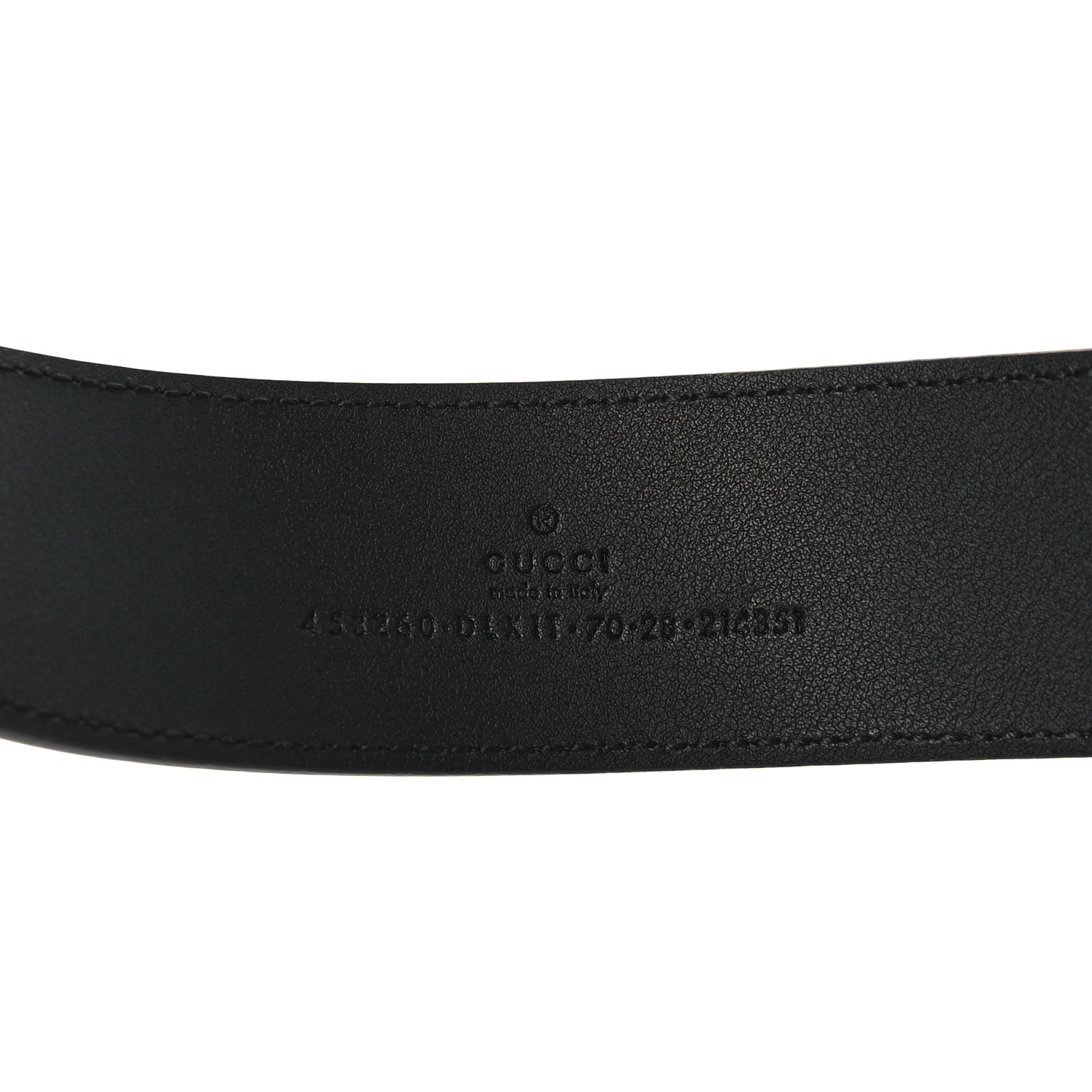 GUCCI Moon Calfskin Pearl Double G 40mm Belt 70 28 Black