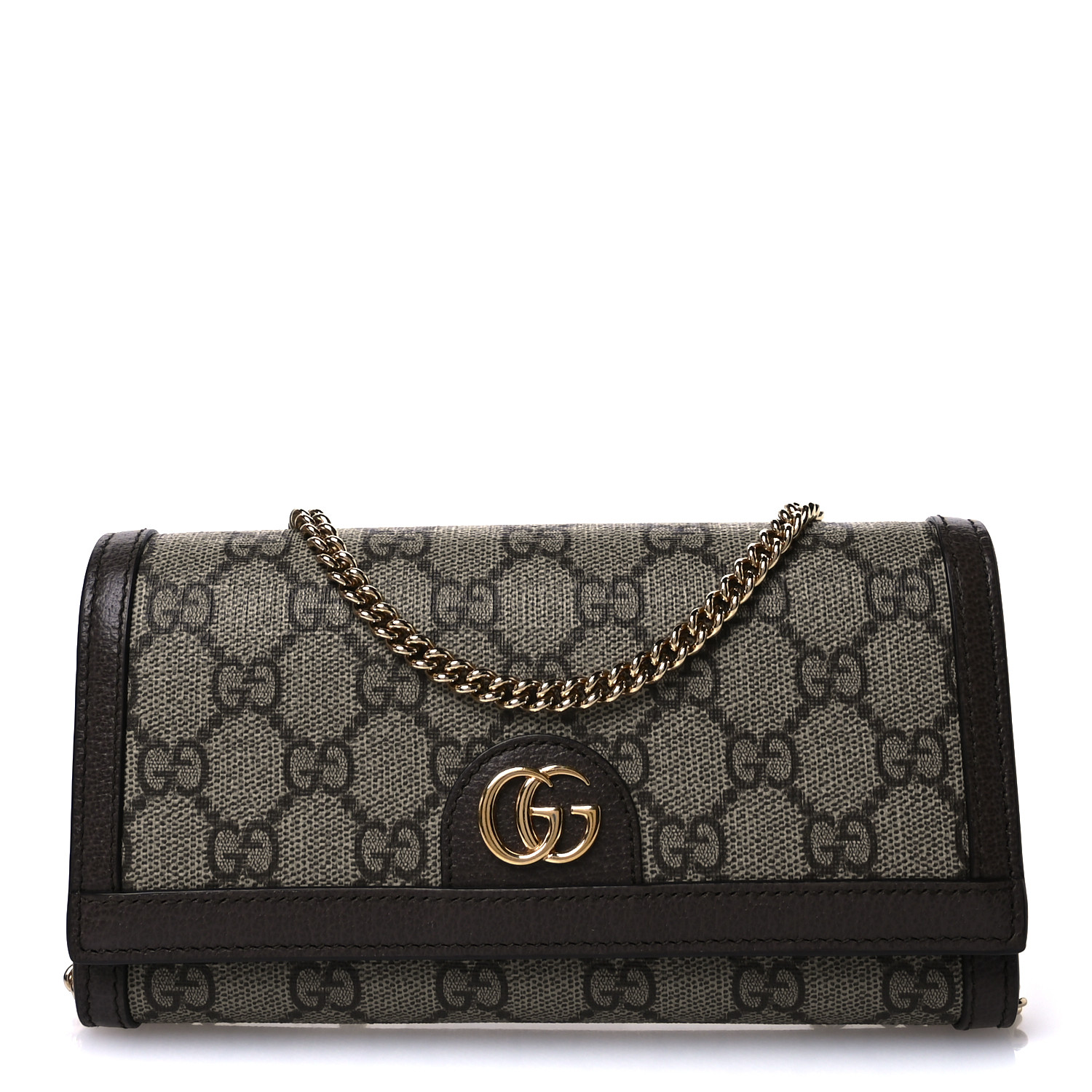 GUCCI GG Supreme Monogram Calfskin Ophidia Wallet On Chain