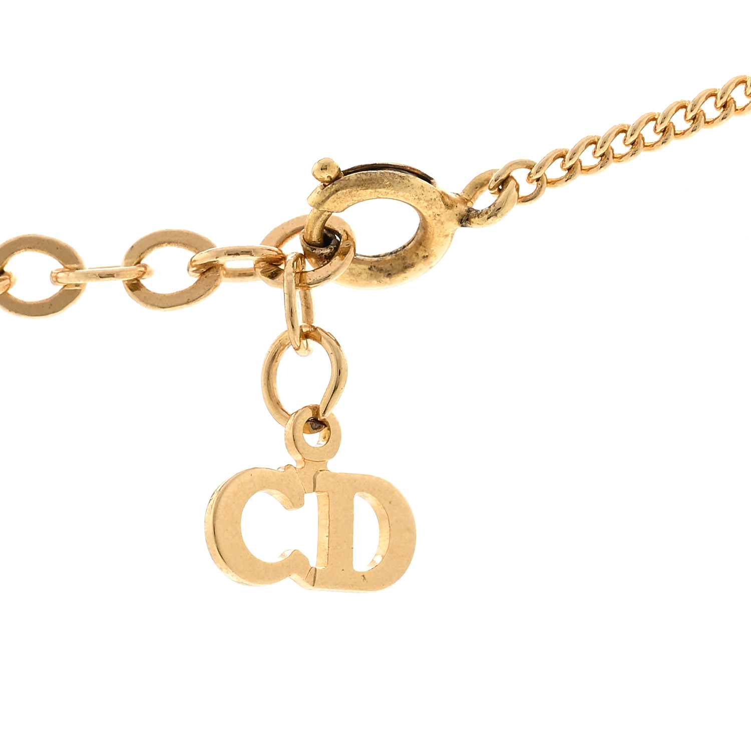 アクセサリー Christian Dior Logo CD Gold necklace Christian Dior CD logo Necklace Pendant metal Rhinestone
