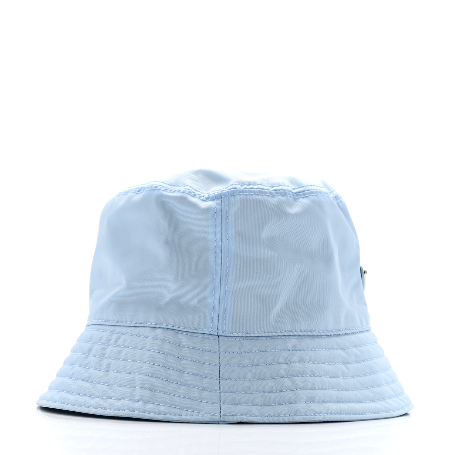 PRADA Re-Nylon Metal Triangle Logo Womens Bucket Hat S