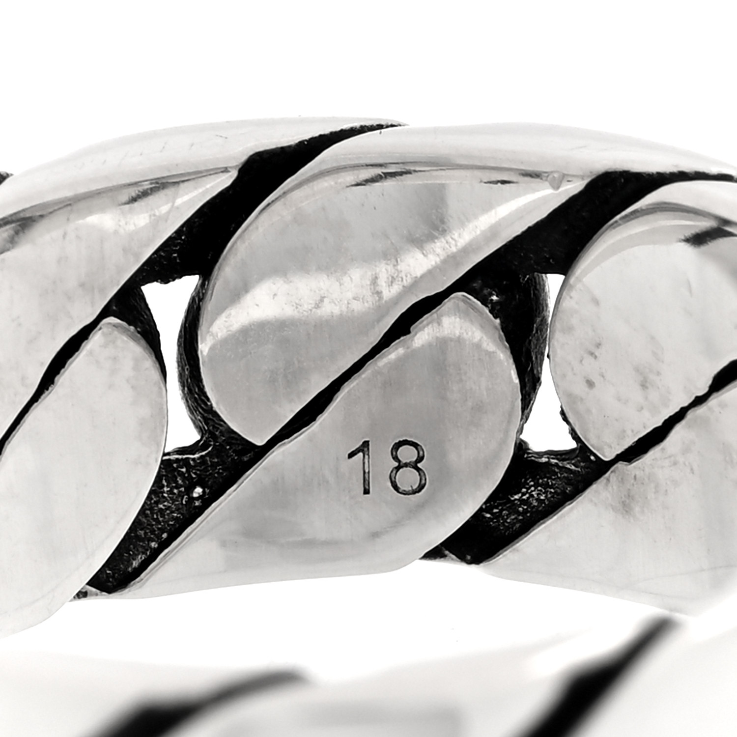 ●STERLING G GUCCI Sterling Silver Interlocking G Chainlink Wide Band