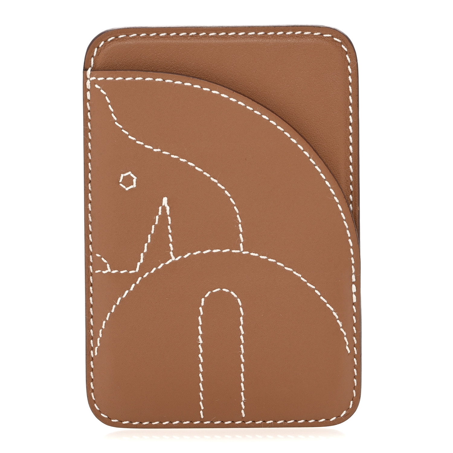 ■【 HERMES 】MagSafe カード ホルダー Cheval HERMES Swift Stitched Cheval MagSafe Card Holder Gold