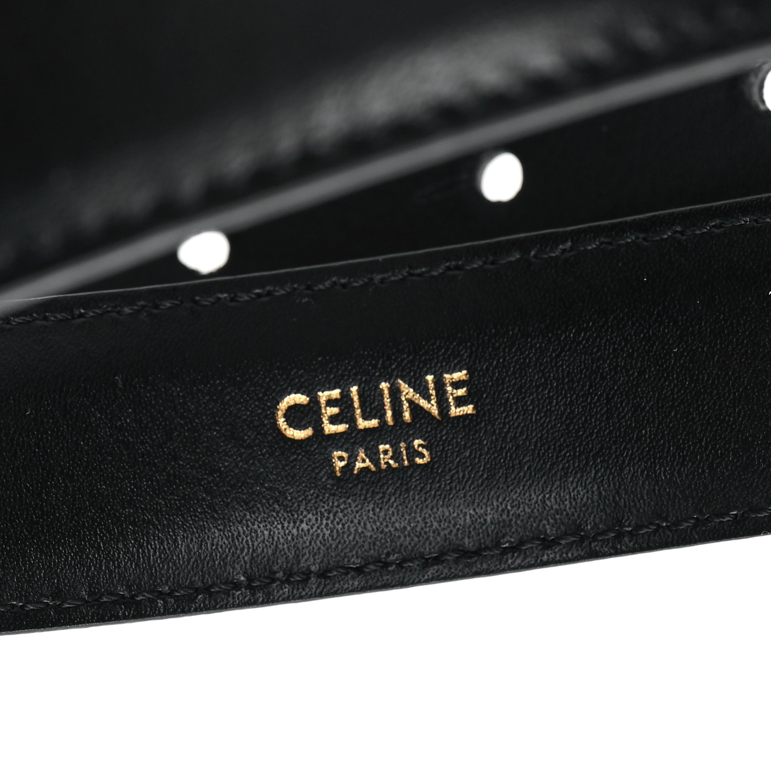 CELINE Box Calfskin Medium 25mm Triomphe Belt 70 28 Black