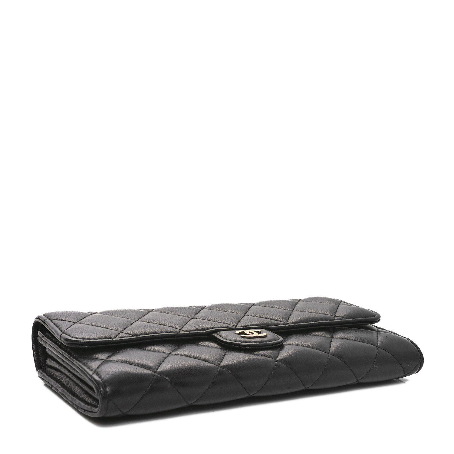CHANEL L-GUSSET FLAP WALLET ブラック CHANEL Caviar Quilted Large Gusset Flap Wallet Black 179816