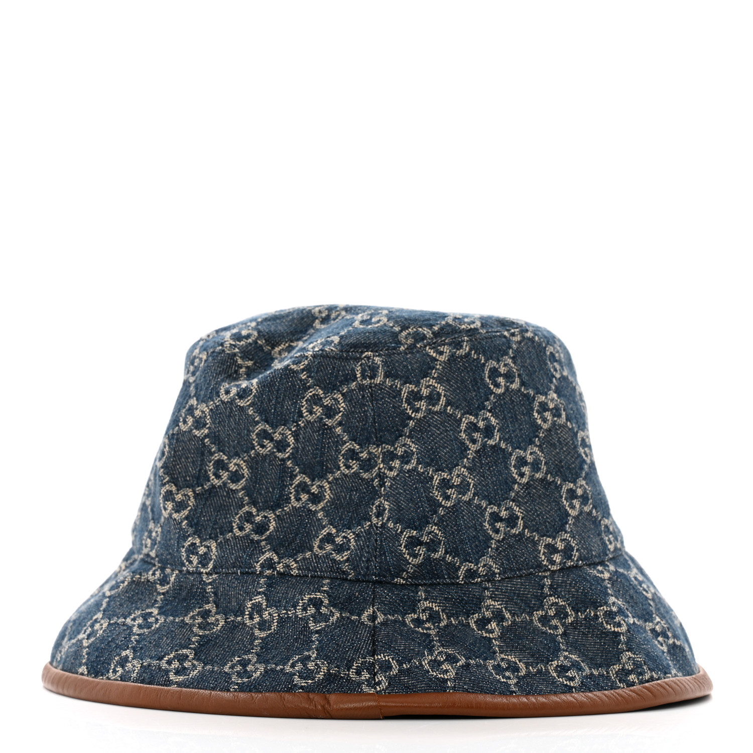 GUCCI☆Denim Gg Fedora Hat GG denim bucket hat in light grey and white | GUCCI® PL
