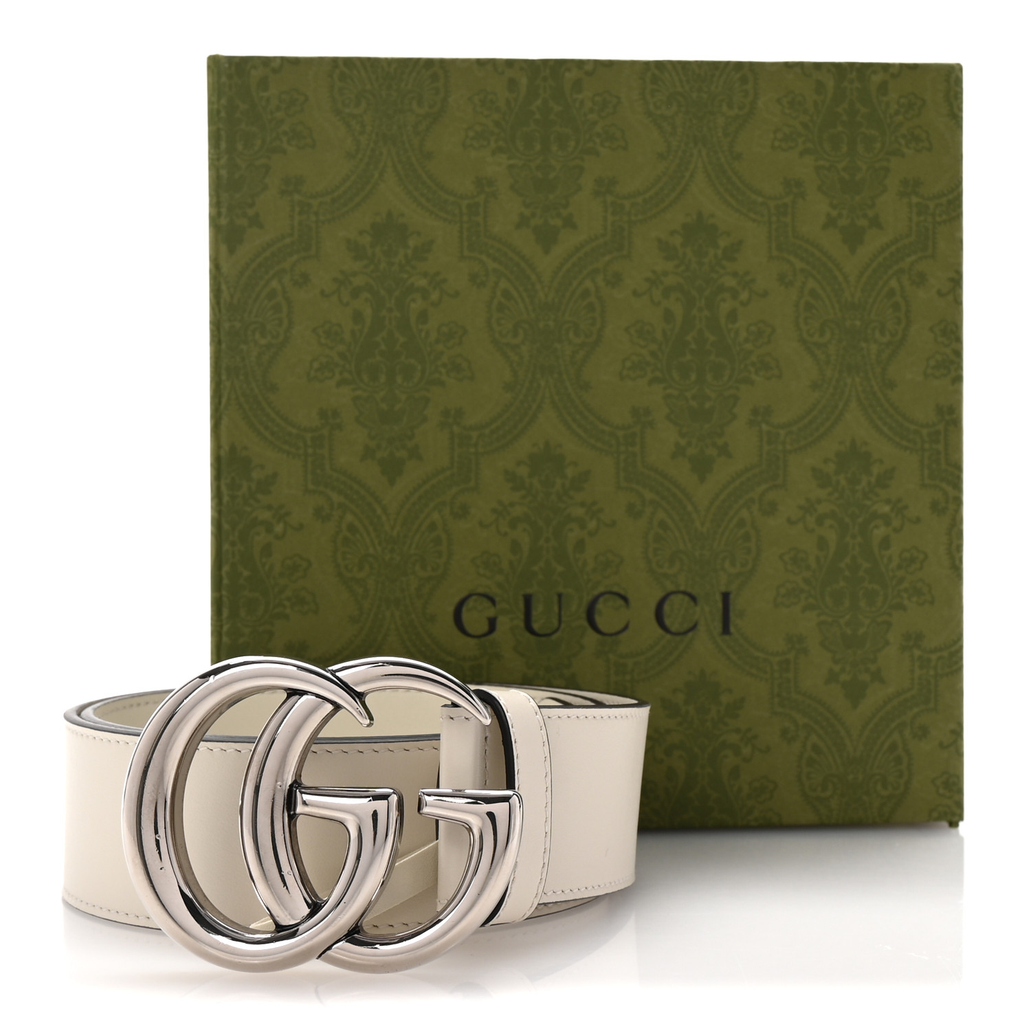 GUCCI ベルト　ホワイト GG Marmont reversible thin belt in white leather | GUCCI® US