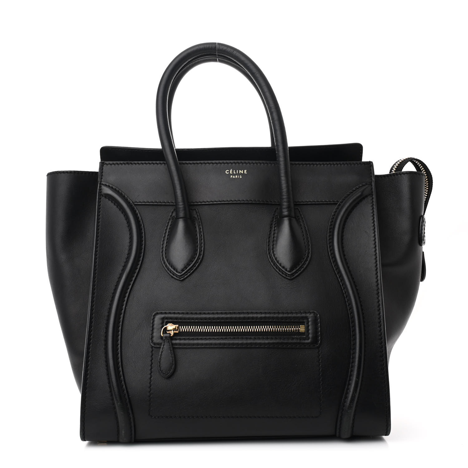 CELINE Smooth Calfskin Mini Luggage Black 1684168 | FASHIONPHILE