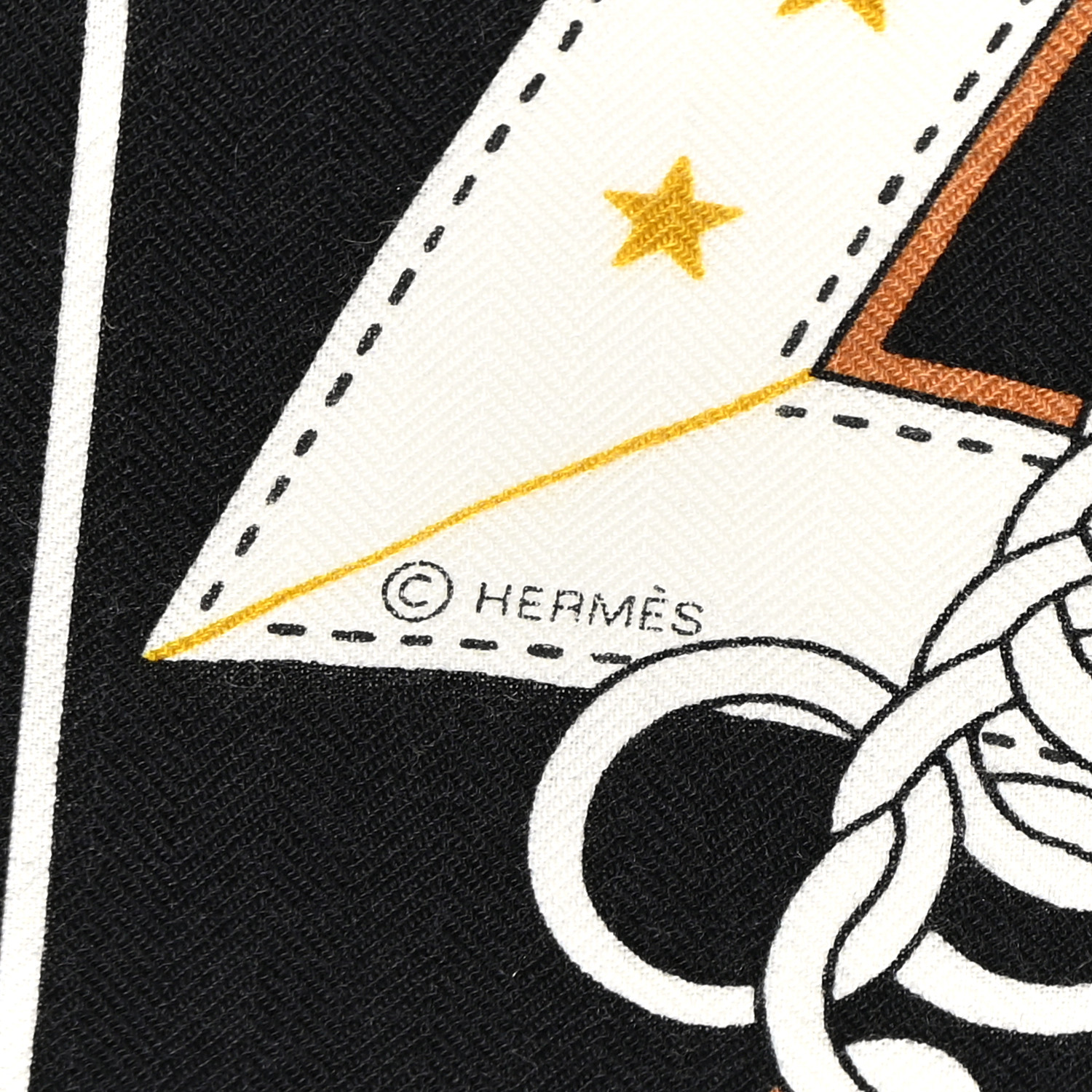 HERMES Cashmere Silk La Promenade du Matin Bandana Shawl 140