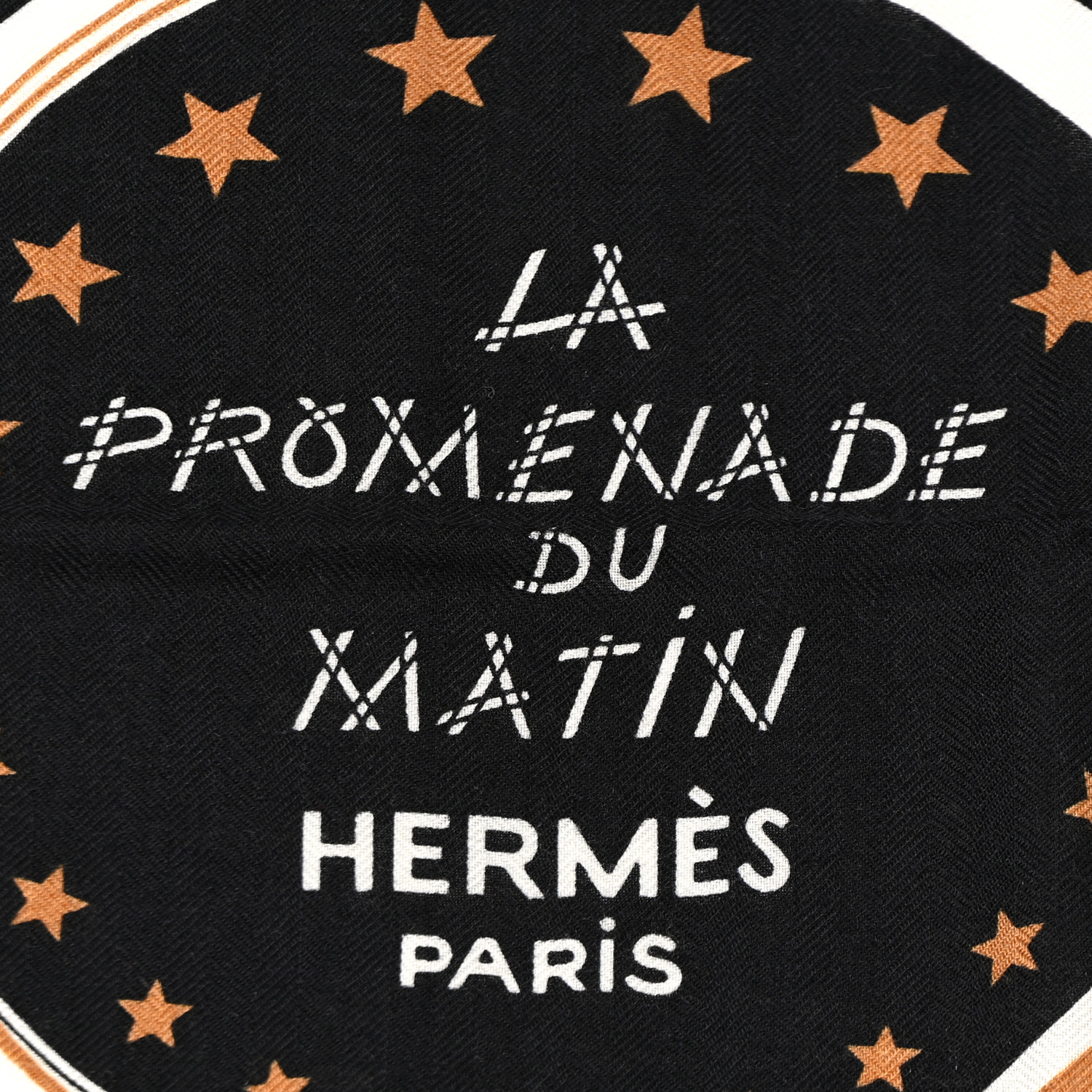 HERMES Cashmere Silk La Promenade du Matin Bandana Shawl 140