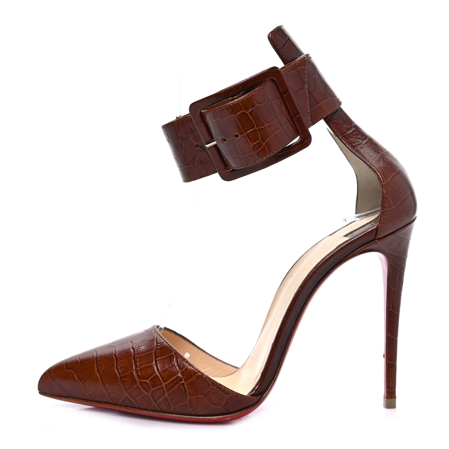 CHRISTIAN LOUBOUTIN Calfskin Crocodile Embossed Harler 100