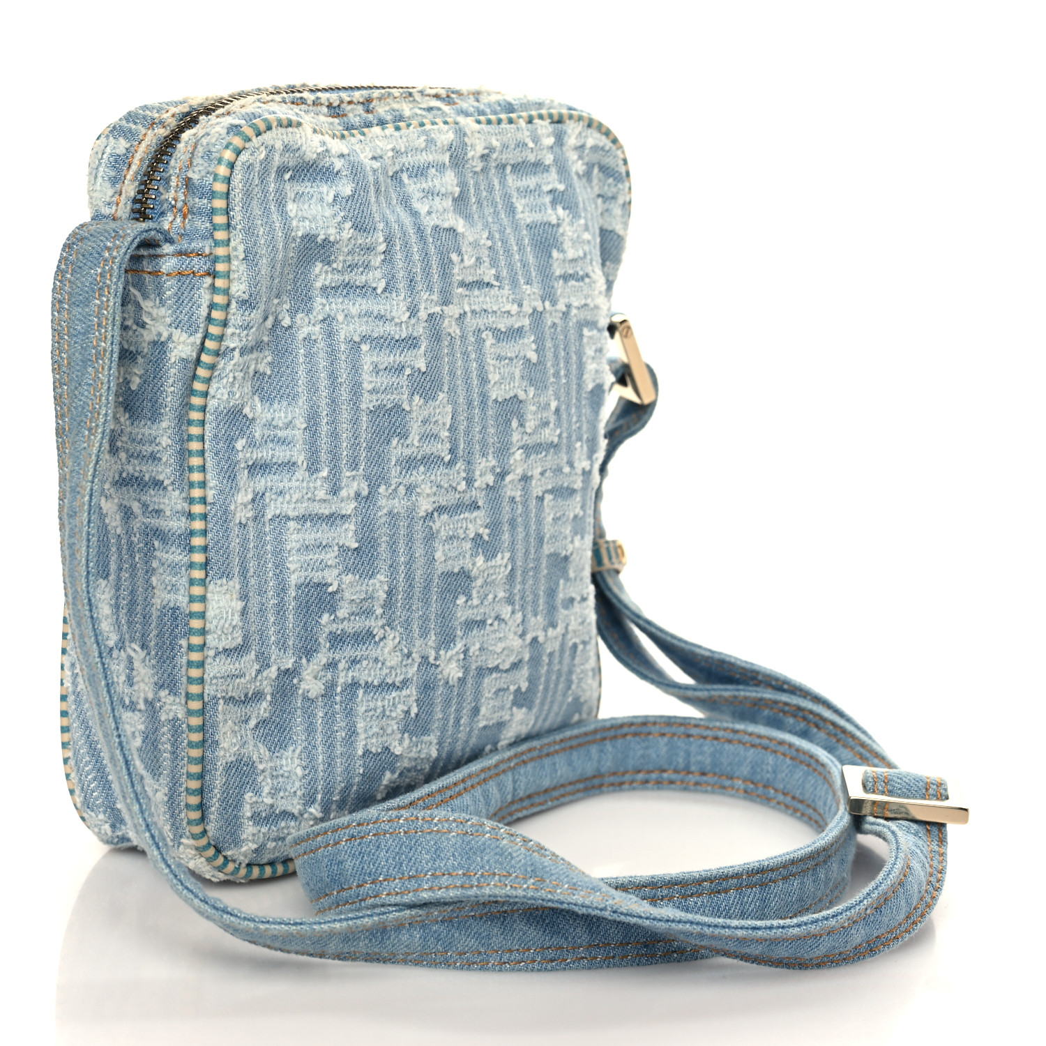 FENDI Denim Zucca Small Crossbody Bag Blue 1168950