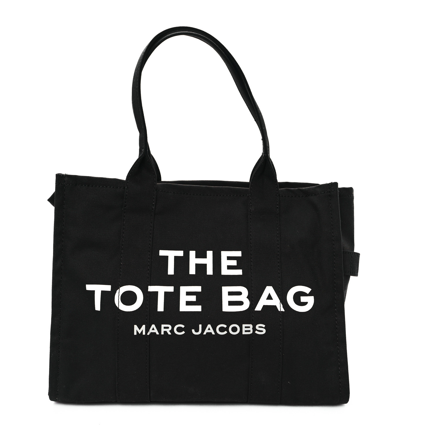 【関税&送料込】Marc Jacobs Black Canvas Handbag MARC JACOBS Cotton Canvas Large The Tote Bag Black 1683836