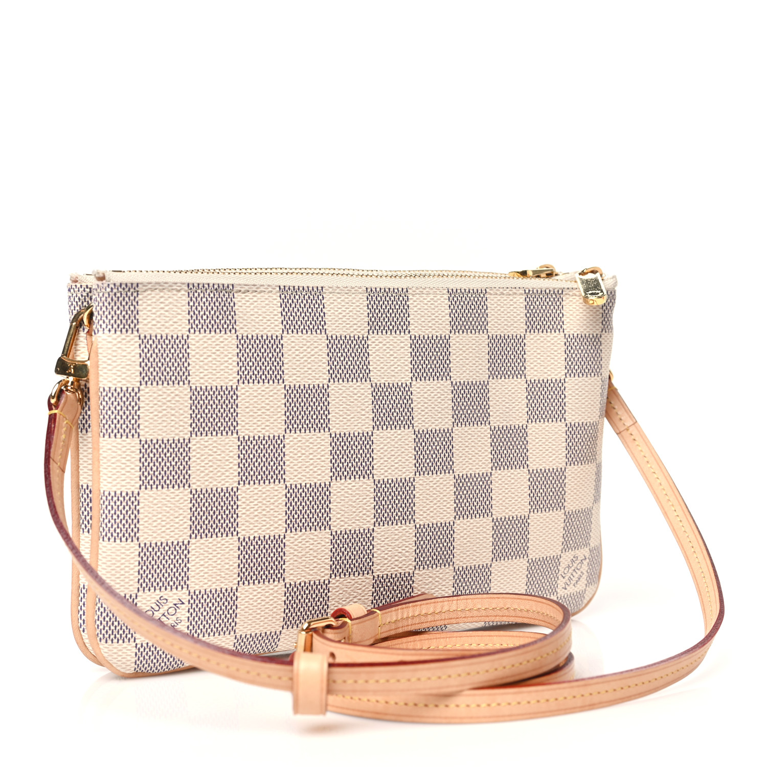 LOUIS VUITTON Damier Azur Double Zip Pochette 1688484