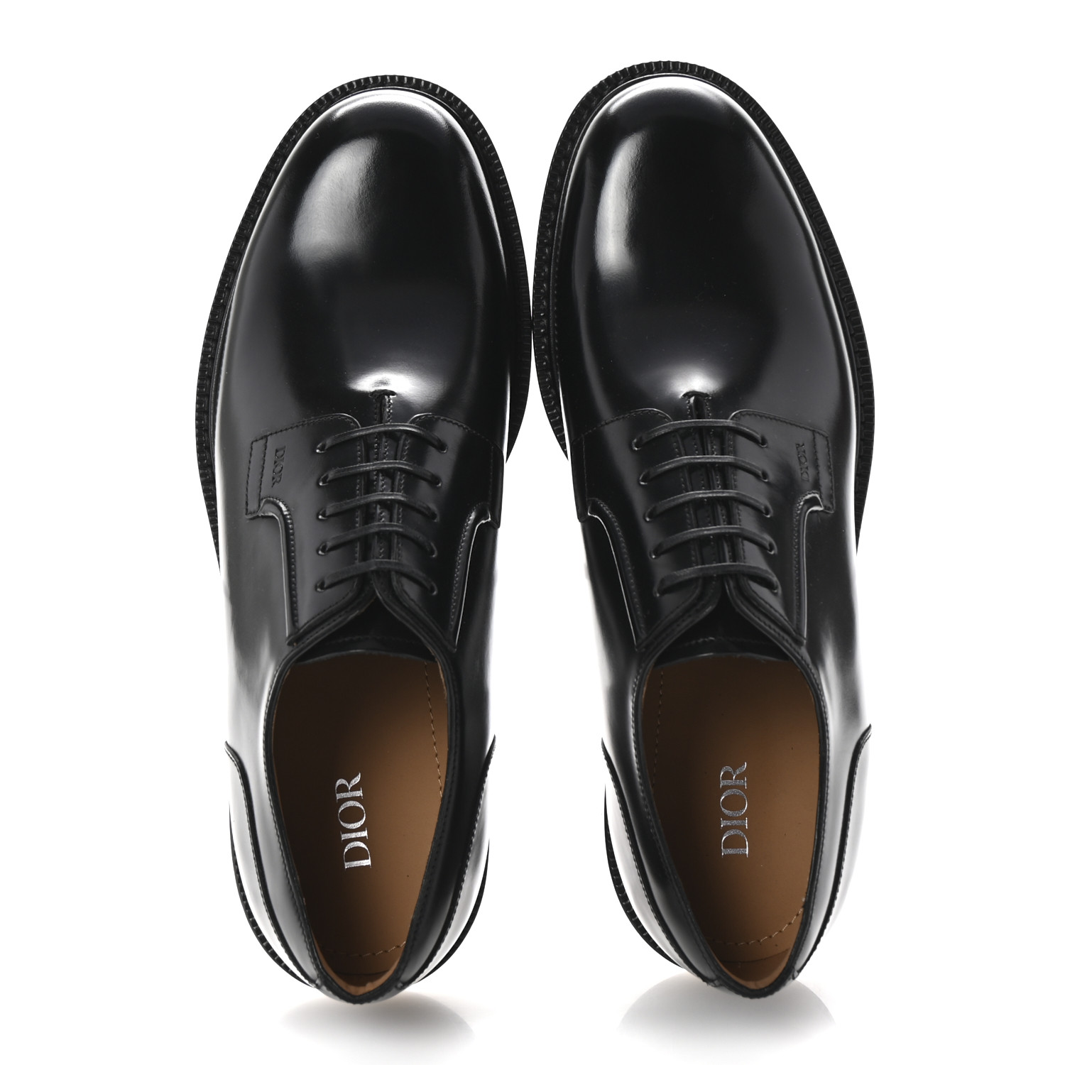 DIOR DERBY M-EXPLBOAT SHOES　42 CHRISTIAN DIOR Calfskin Mens Derby Shoes 42 Black 1682974