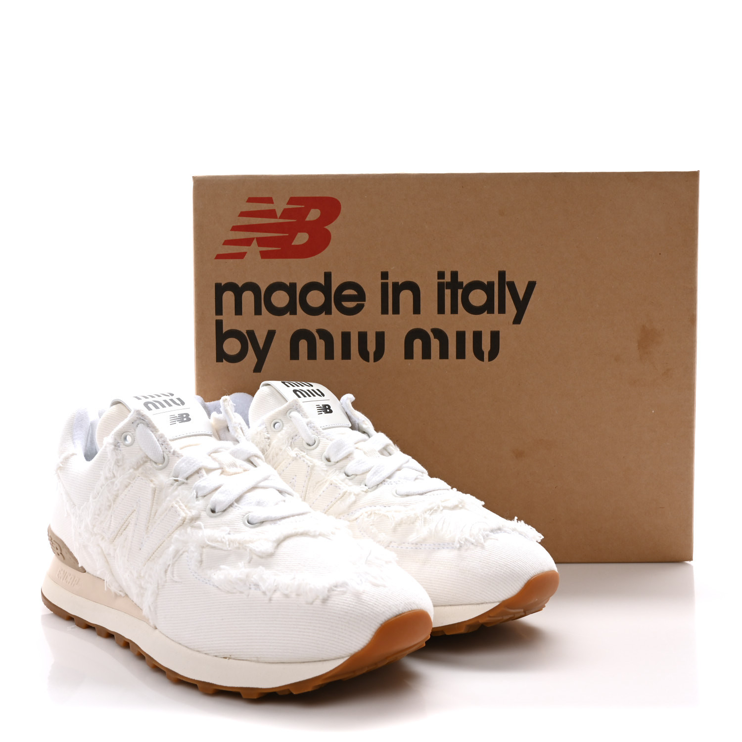 New Balance x Miu Miu 574 Denim ホワイト 574 New Balance x Miu Miu Denim Sneakers | RADPRESENT
