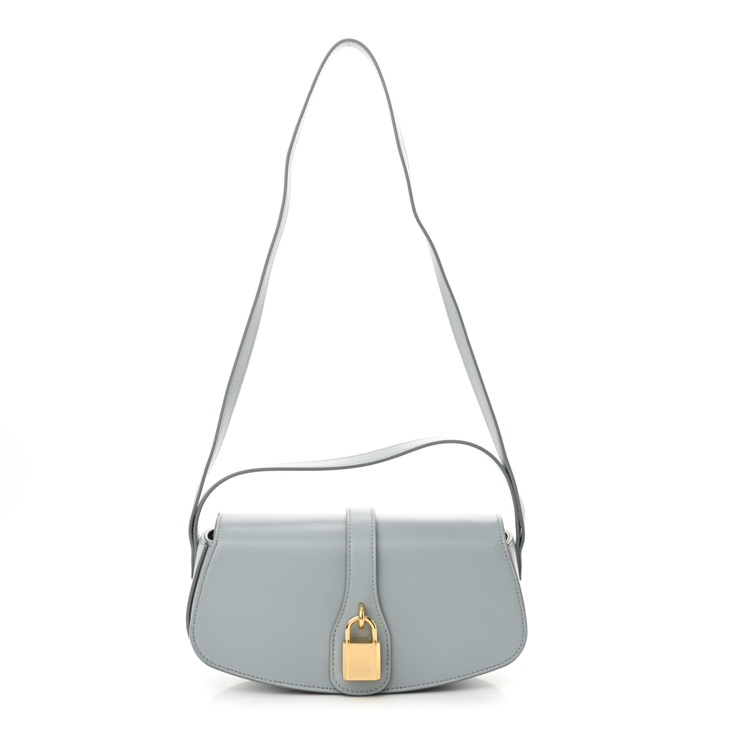 CELINE Smooth Calfskin Tabou Clutch On Strap Ice Blue