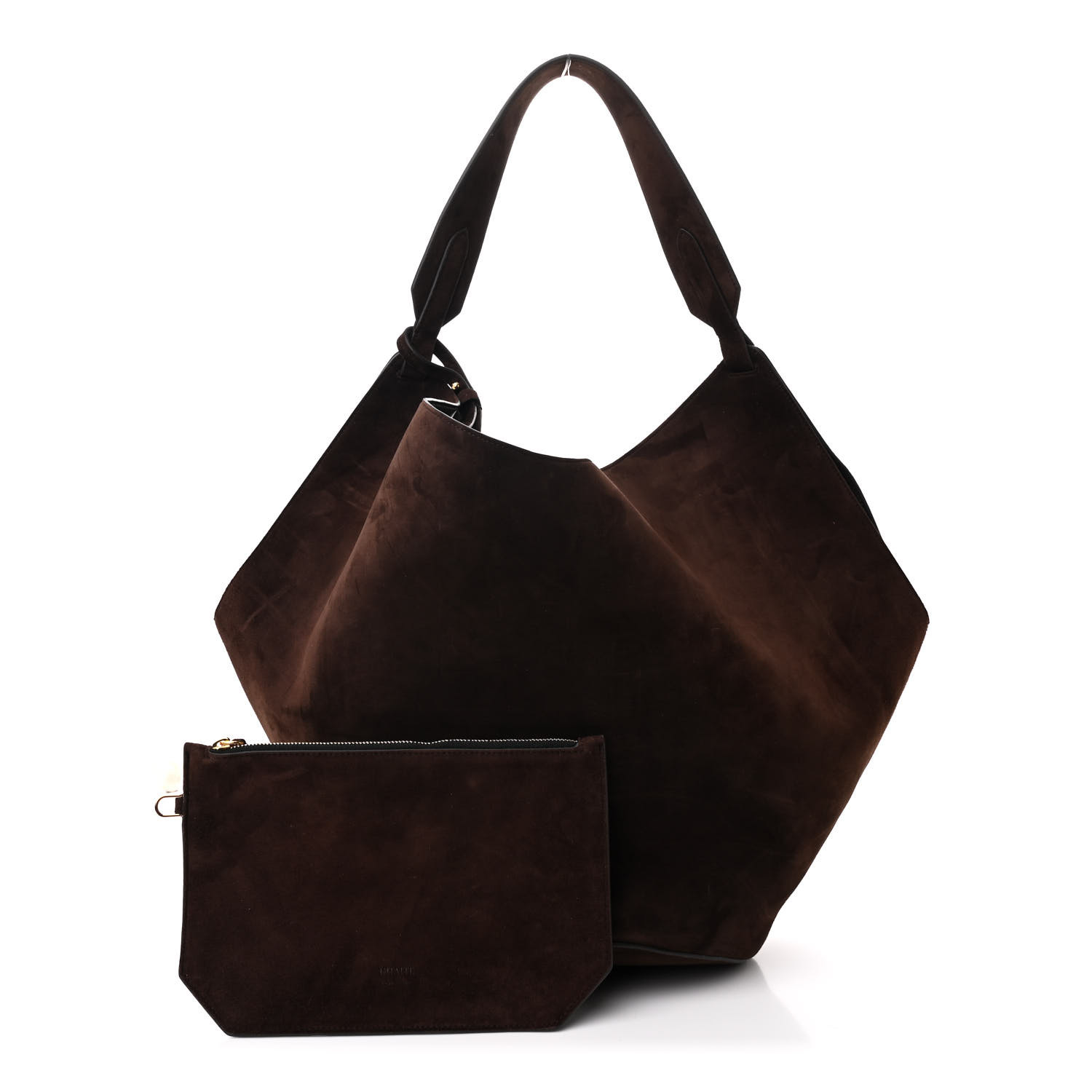 KHAITE 9656511358 関税送料込 KHAITE Suede Calfskin Medium Lotus Tote Rouge Noir 1687211