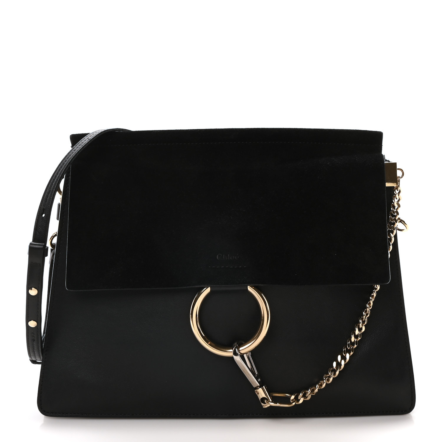 ■OVHEE■ Chloe Suede BagBlack P00000PN CHLOE Suede Calfskin Medium Faye Shoulder Bag Black 1683602