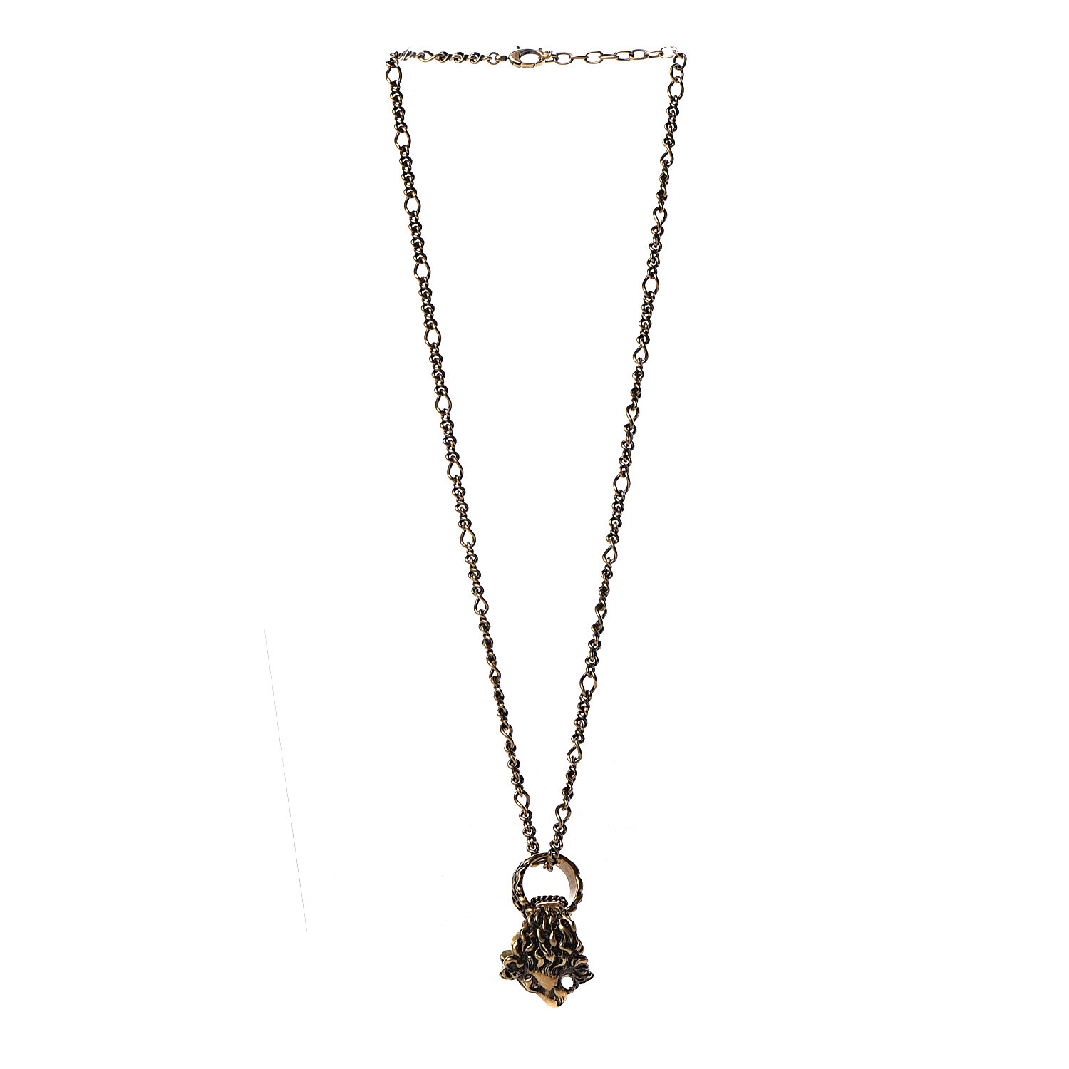 【GUCCI】Lion Head Heart Logo Pendant Ring GOLD NEW Gucci Ring Lion Head Heart Gold Tone Metal Sz S | eBay