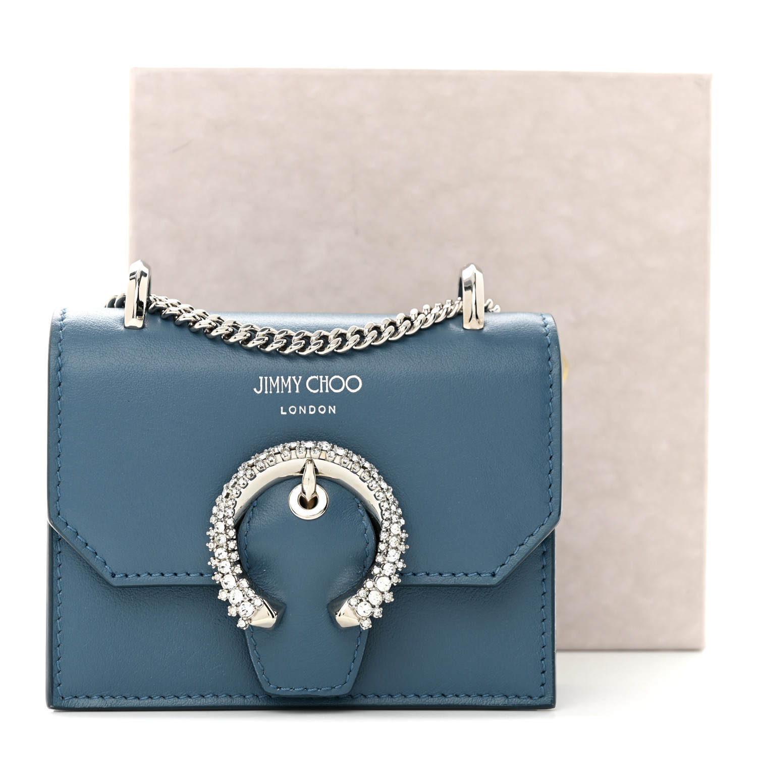 JIMMY CHOO Smooth Calfskin Mini Paris Crossbody Butterfly