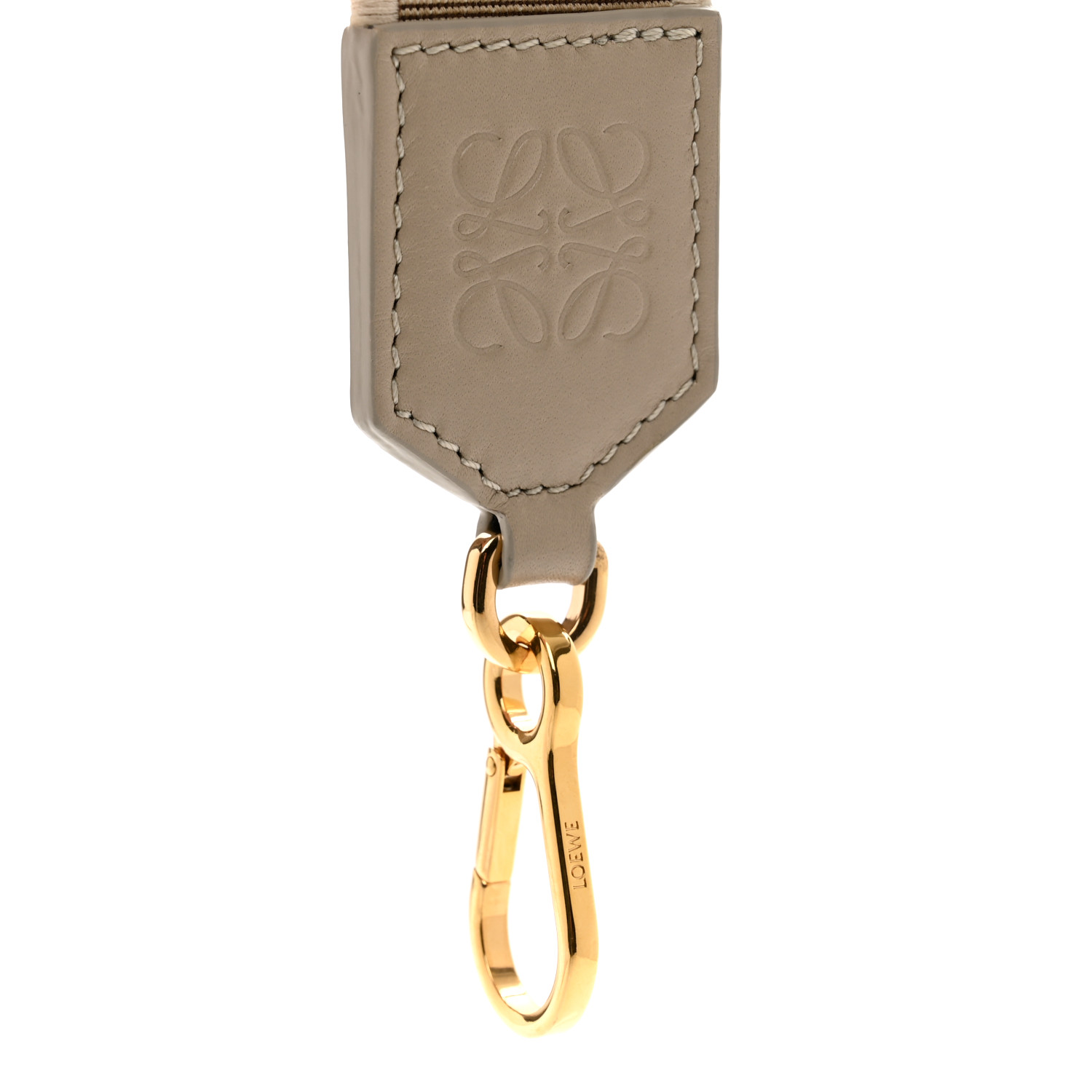 LOEWE Calfskin Jacquard Anagram Luna Strap Oat 1440475
