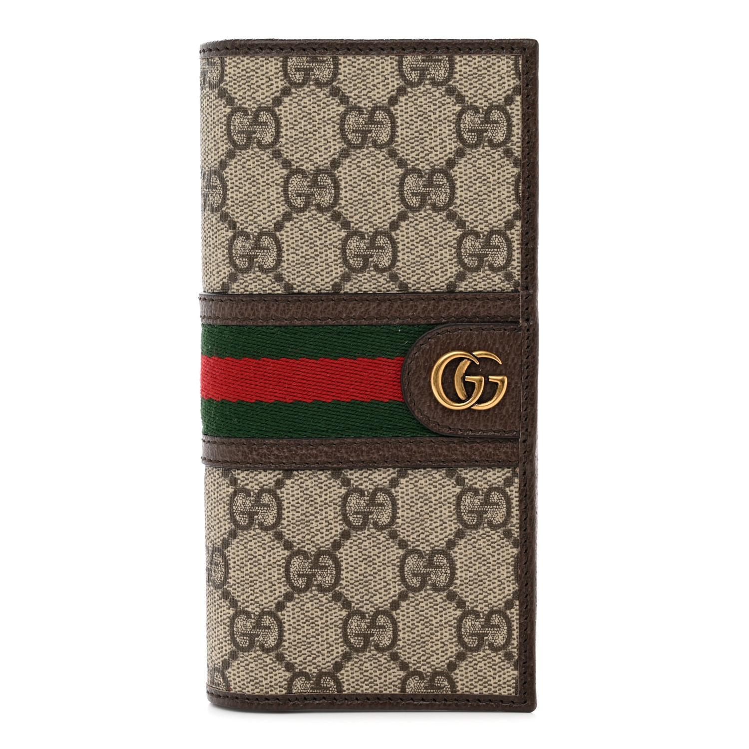 GUCCI GG Supreme Monogram Web Mens Ophidia Long Wallet Beige