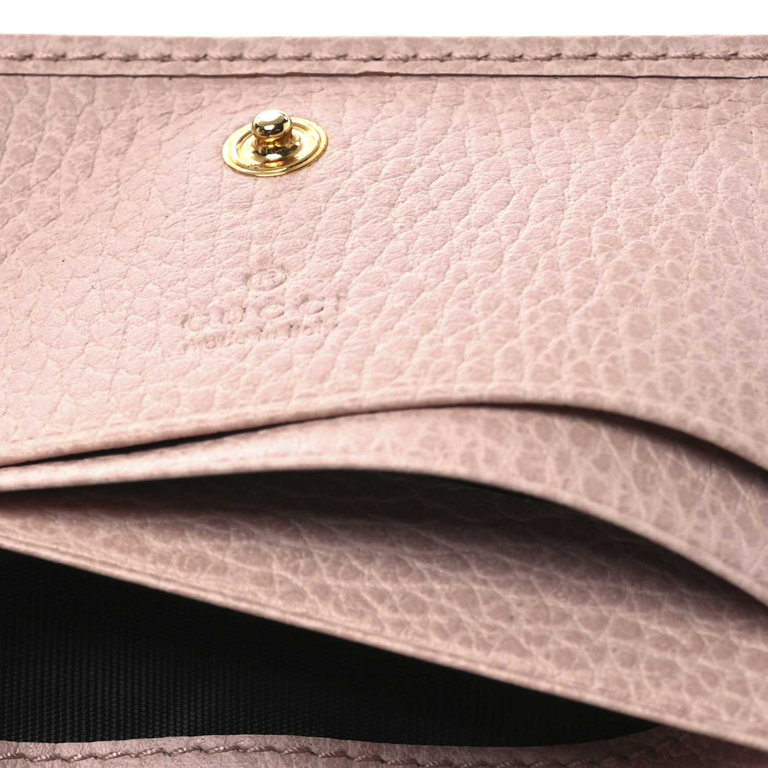 GUCCI Dollar Calfskin GG Marmont Card Case Perfect Pink