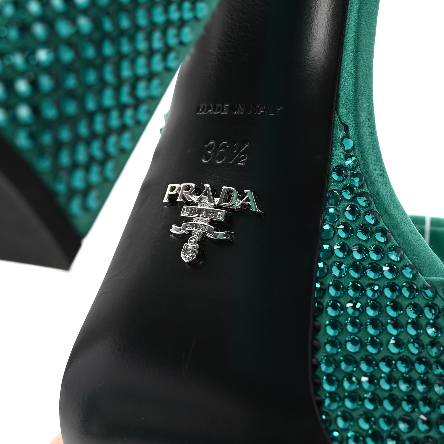 空箱　CHANEL, PRADA, HERMES 、Tiffany PRADA Satin Crystal Triangle Logo 40/135mm Platform Sandals