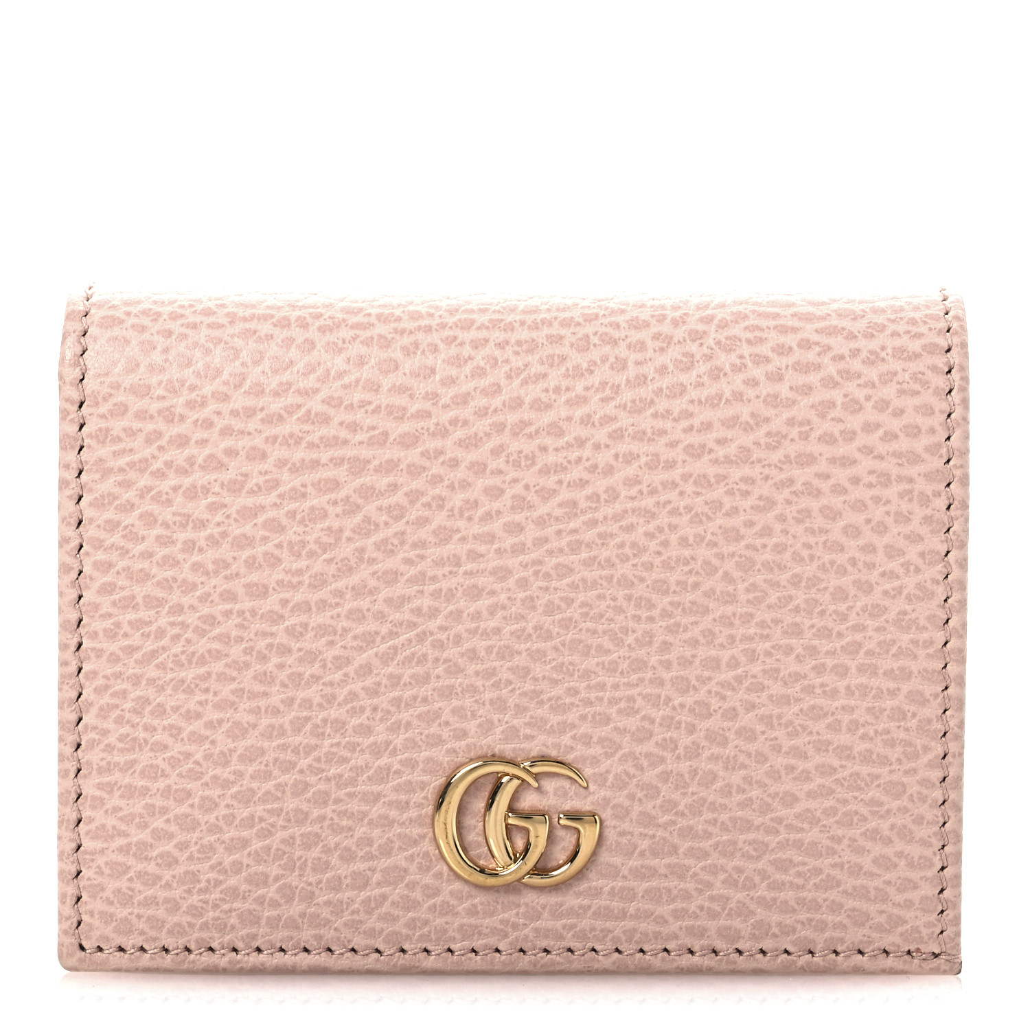 GUCCI Dollar Calfskin GG Marmont Card Case Perfect Pink
