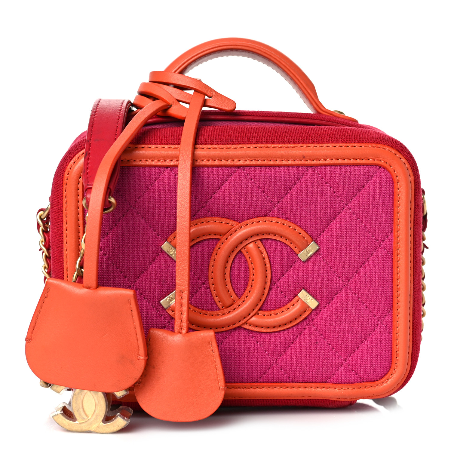 VINTAGE シャネル Filigree バニティケース スモール ピンク Chanel PVC Filigree Small Vanity Case | Vivrelle