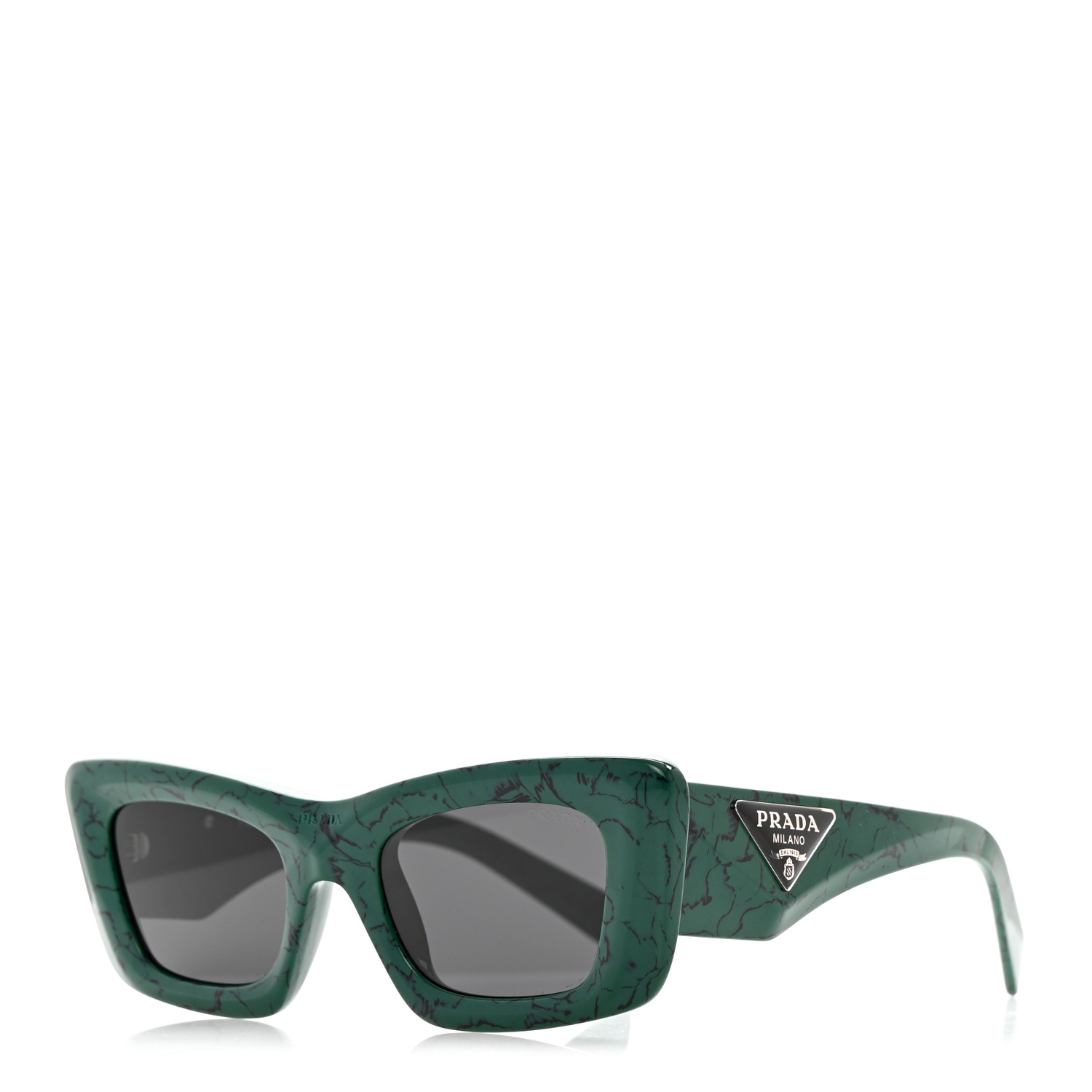 PRADA Acetate Symbole Sunglasses SPR 13Z Green Marble