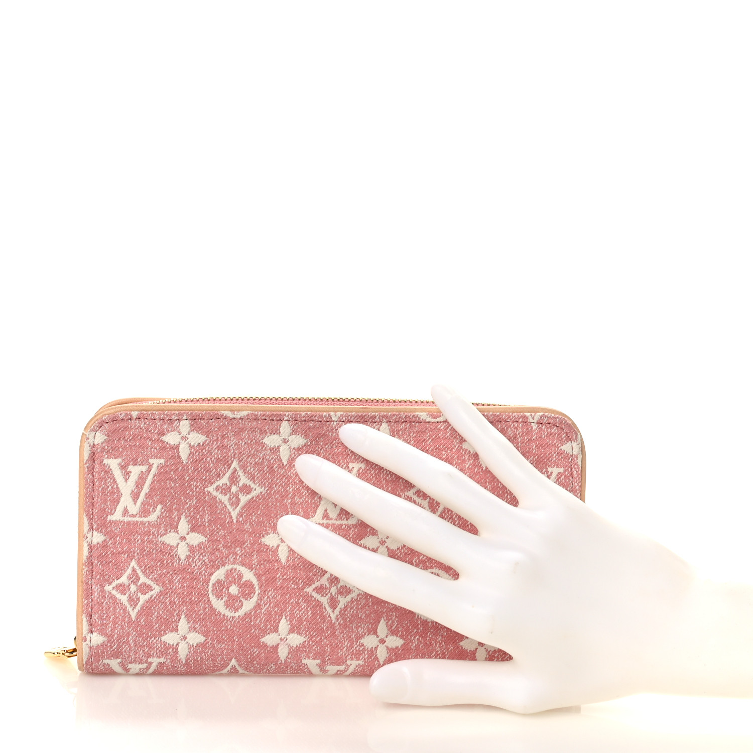 希少【Louis Vuitton】Zippy Wallet 長財布 Denim Jacquard Pink LOUIS VUITTON Denim Monogram Jacquard Zippy Wallet Pink