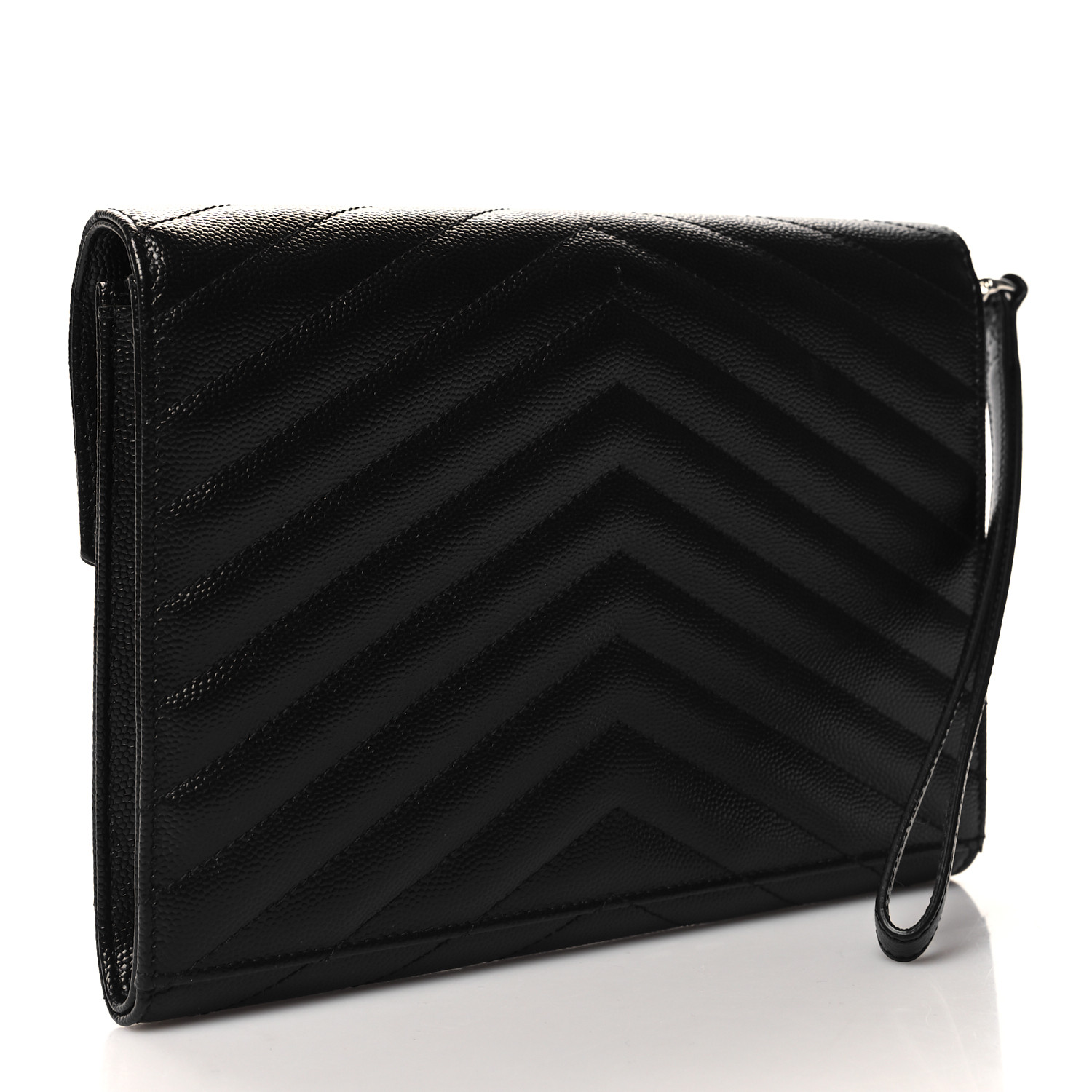 ENVELOPE GRAIN-DE-POUDREクラッチ SAINT LAURENT Grain De Poudre Matelasse Chevron Monogram