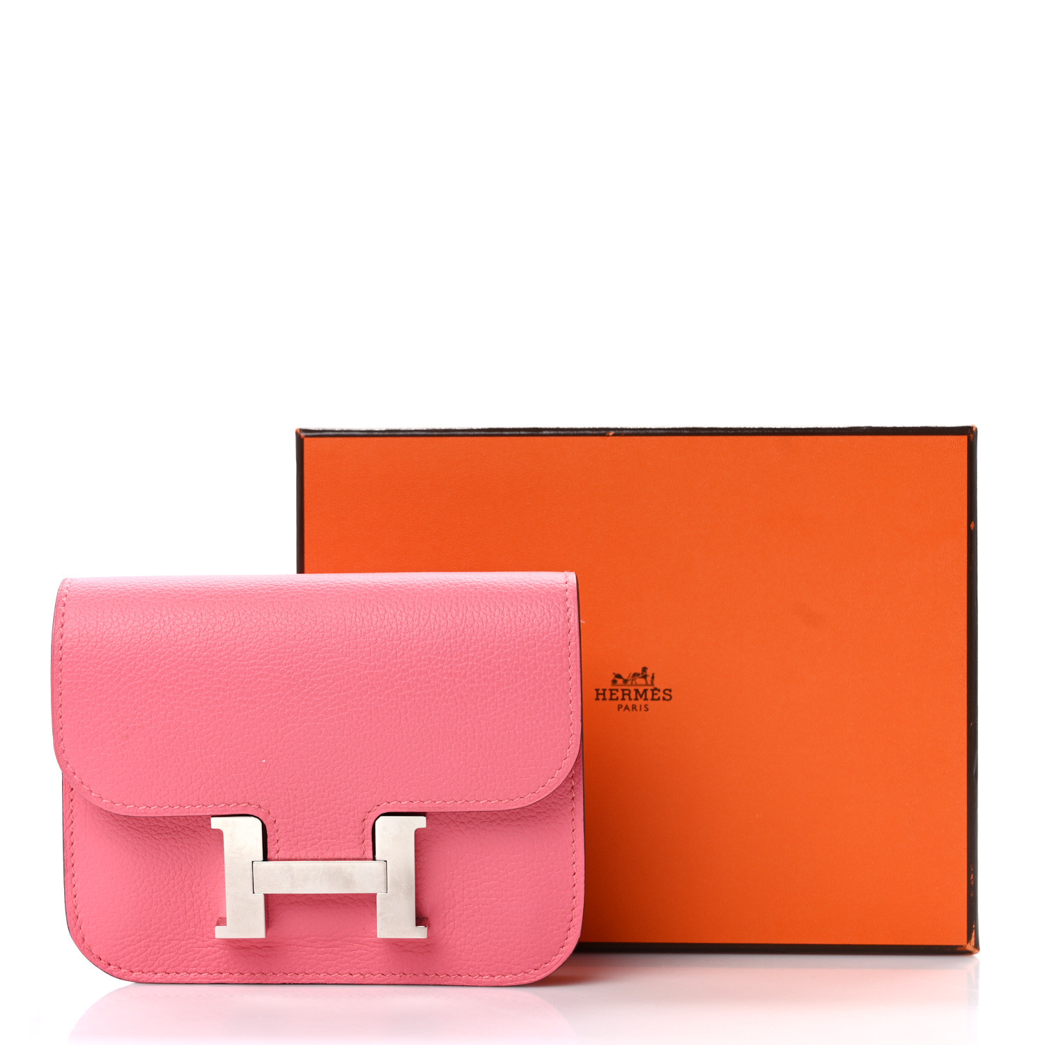 【可愛いカラー♡希少】HERMES★スリムウォレット HERMES Evercolor Constance Slim Wallet Rose Lipstick 1500114