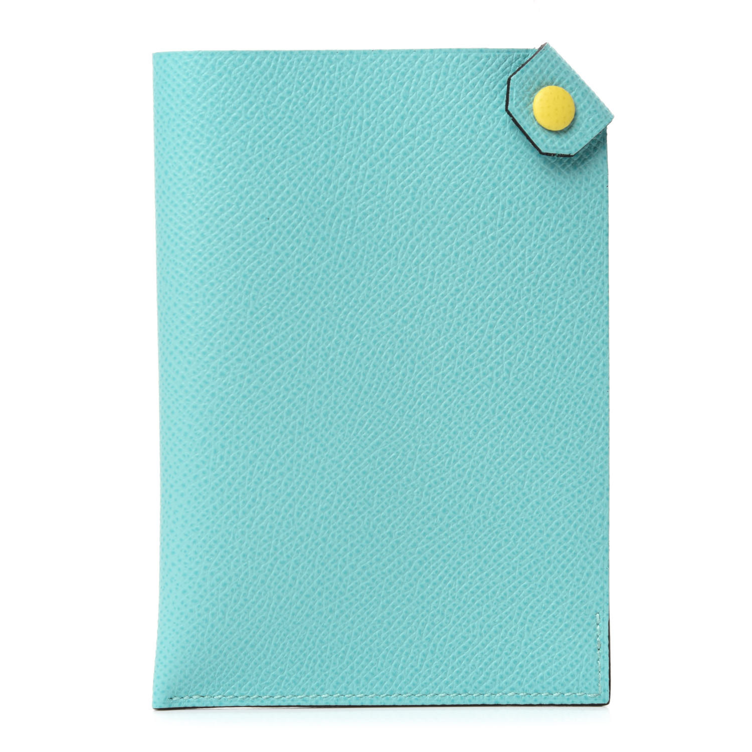 HERMES Epsom Tarmac Dot PM Passport Holder Bleu Atoll Lime