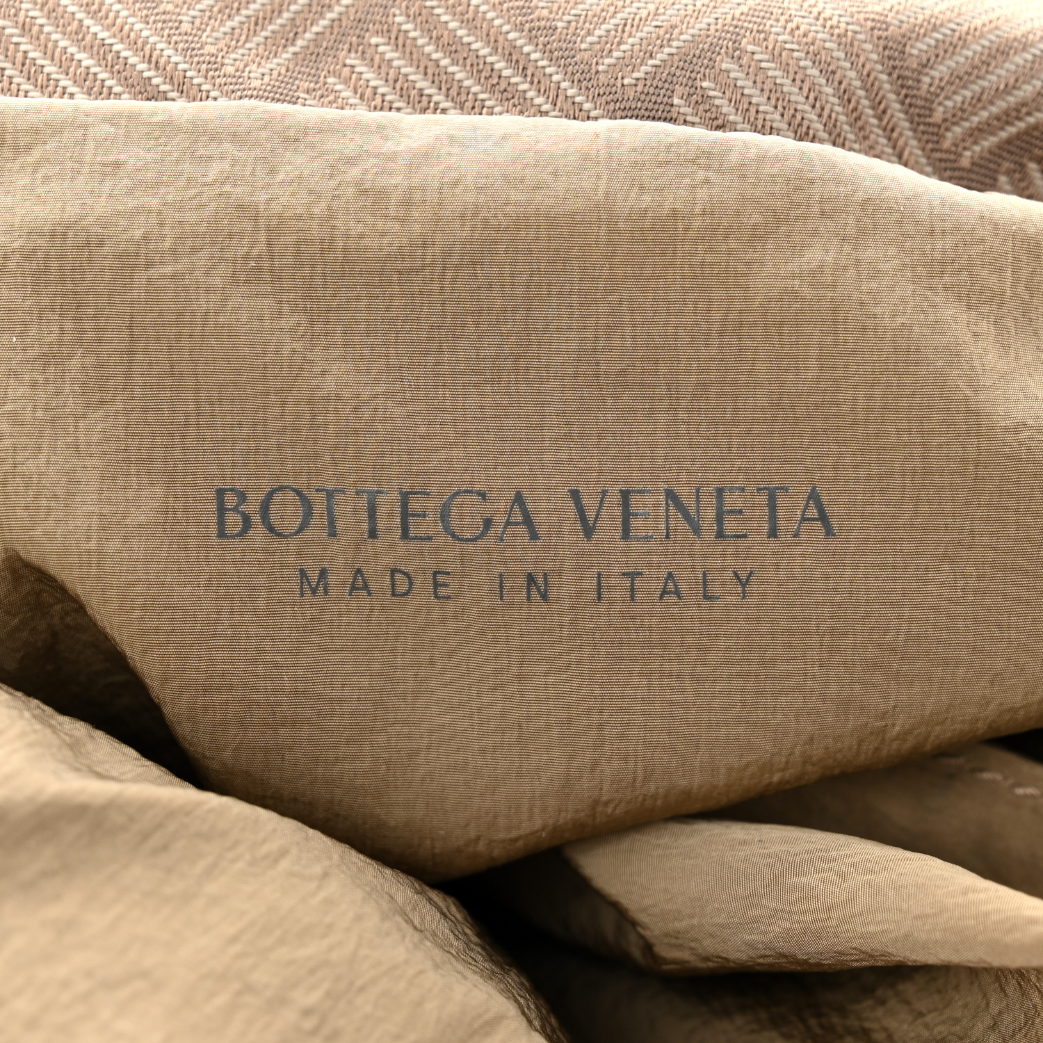 BOTTEGA VENETA Jacquard Mesh Trekking Folding Belt Bag Tan