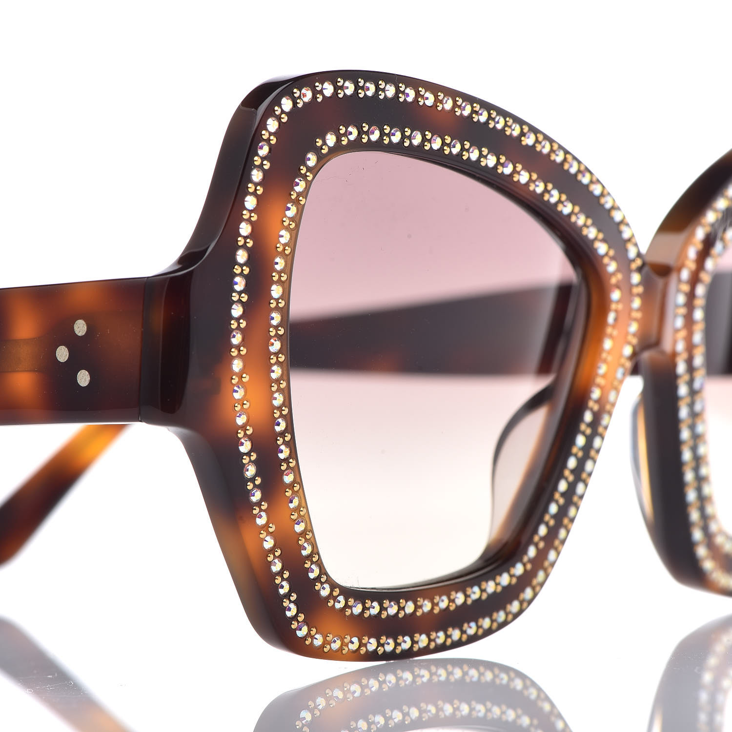 サングラス CELINE BUTTERFLY SUNGLASSES IN ACETATE AND CRYSTALS CELINE Acetate Crystal Butterfly Sunglasses CL 4067IS Dark