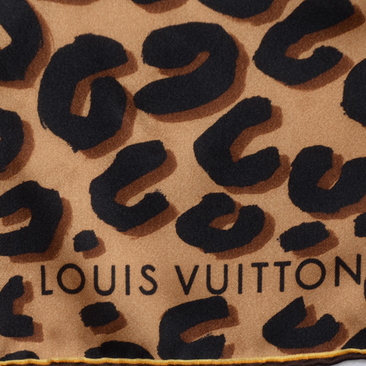 LOUIS VUITTON Silk Leopard Monogram Square Scarf 131181